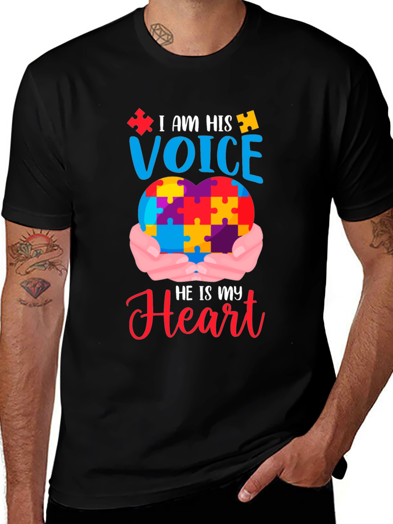 Variant 6 of Autism Awareness T-Shirt - I Am His Voice