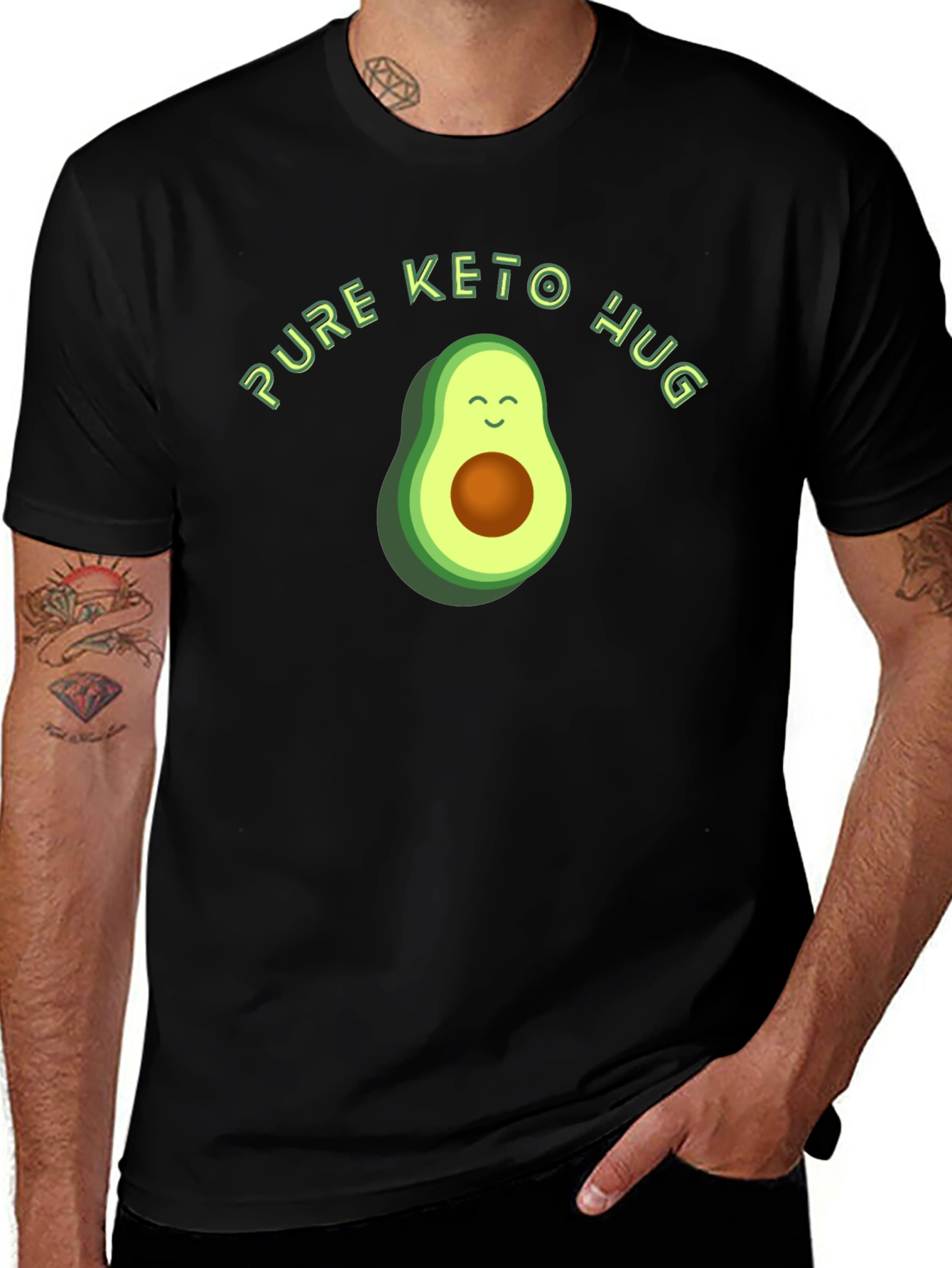 Variant 8 of Pure Keto Hug T-Shirt - Avocado Graphic Tee