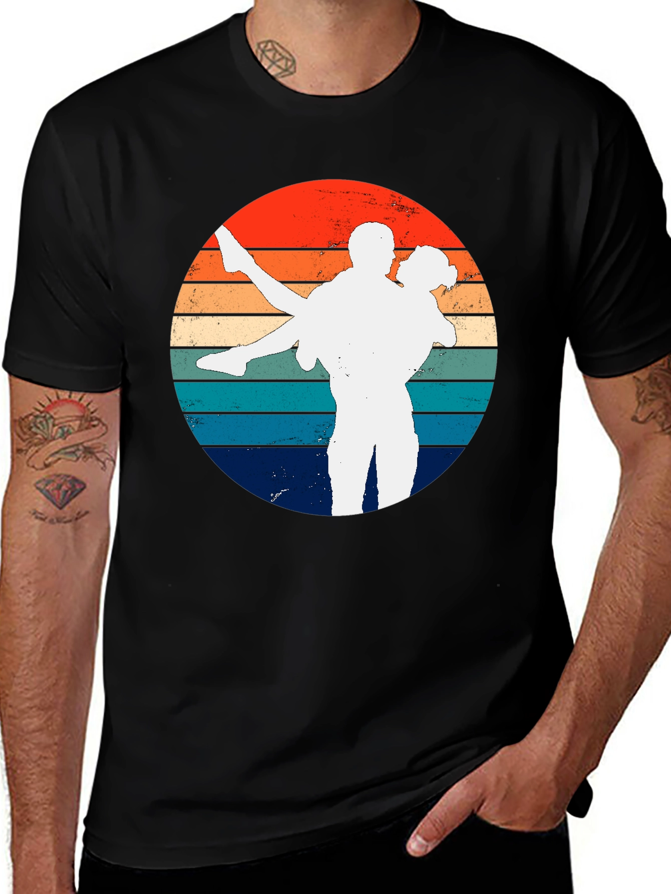 Variant 13 of Retro Sunset Couple Dancing Graphic Tee