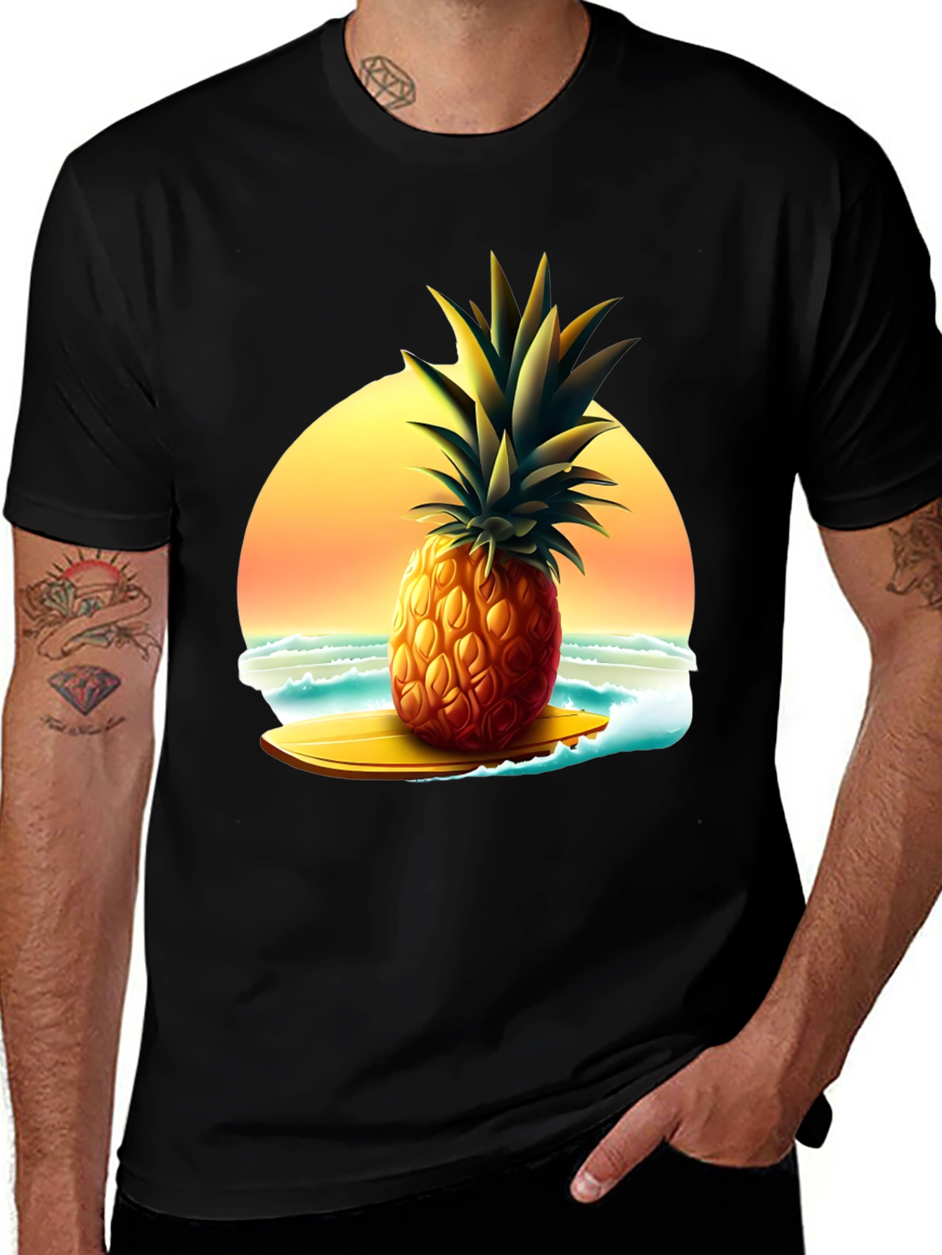 Variant 9 of Tropical Pineapple Surf T-Shirt