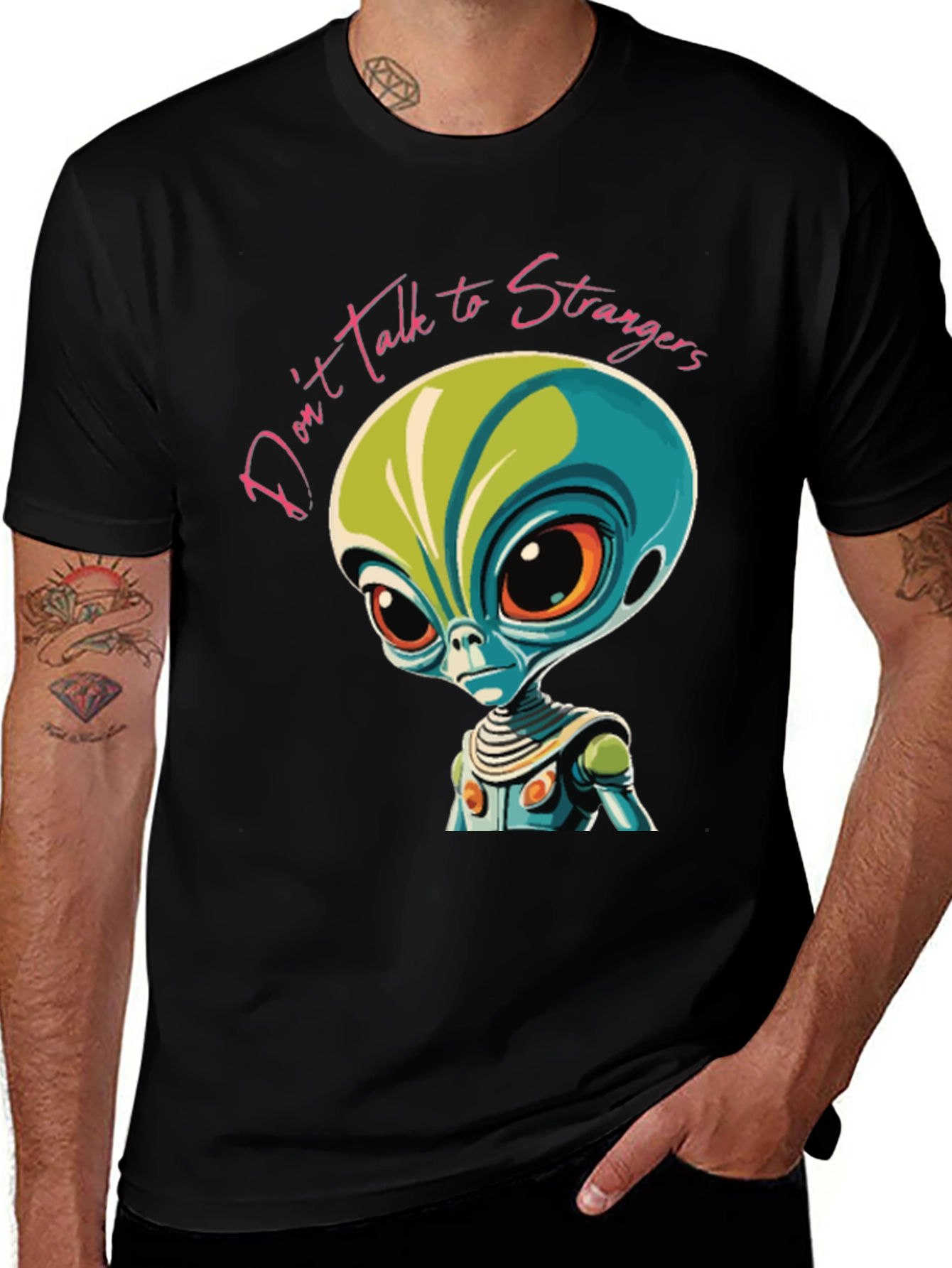 Variant 11 of Don't Talk to Strangers Alien Graphic Tee