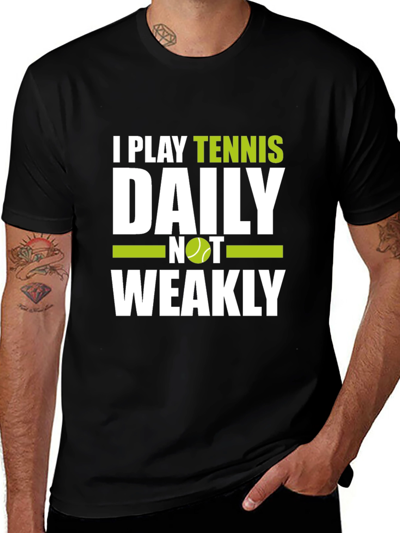 Variant 17 of Funny Tennis T-Shirt - I Play Tennis Daily