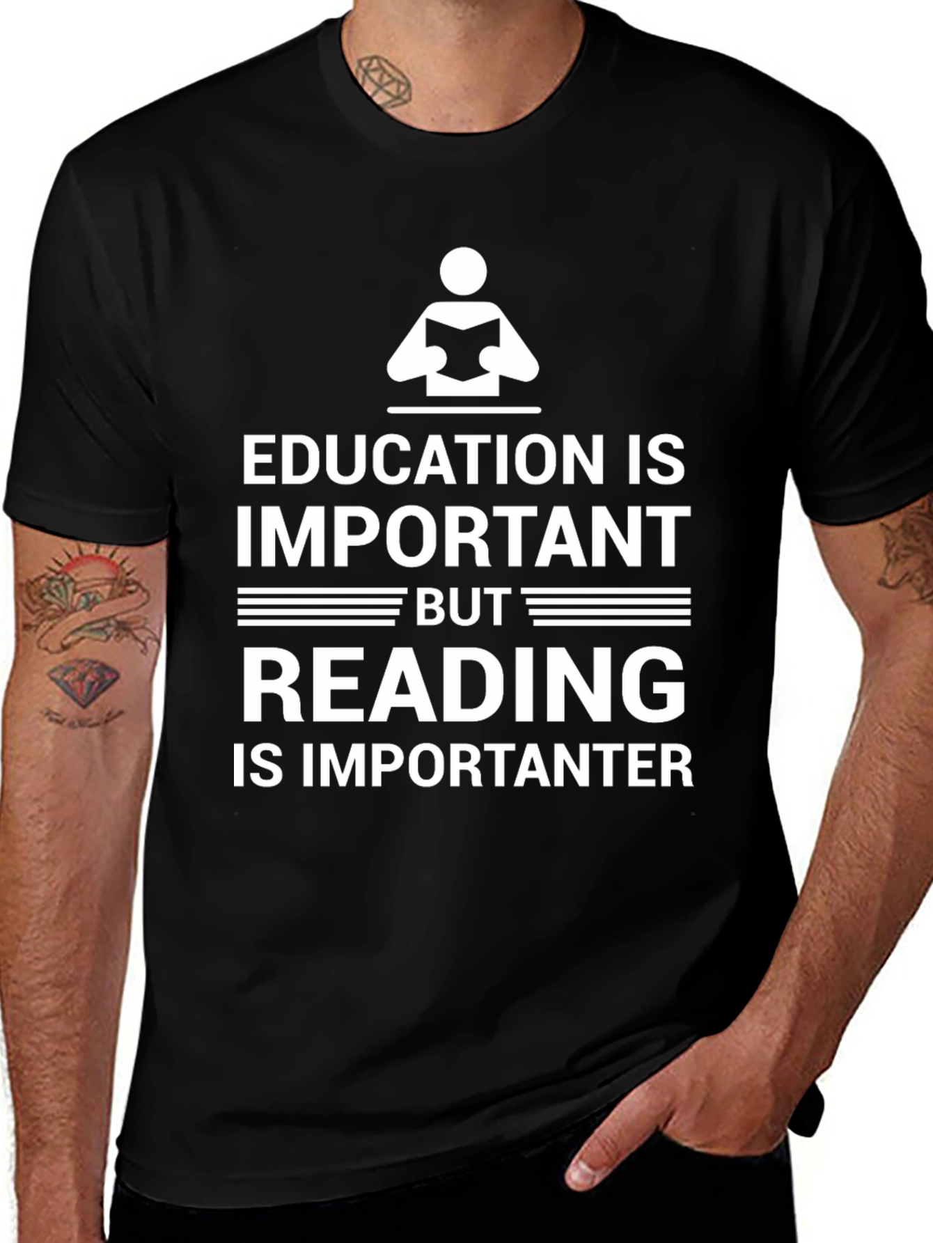 Variant 7 of Education Important Reading Importanter T-Shirt