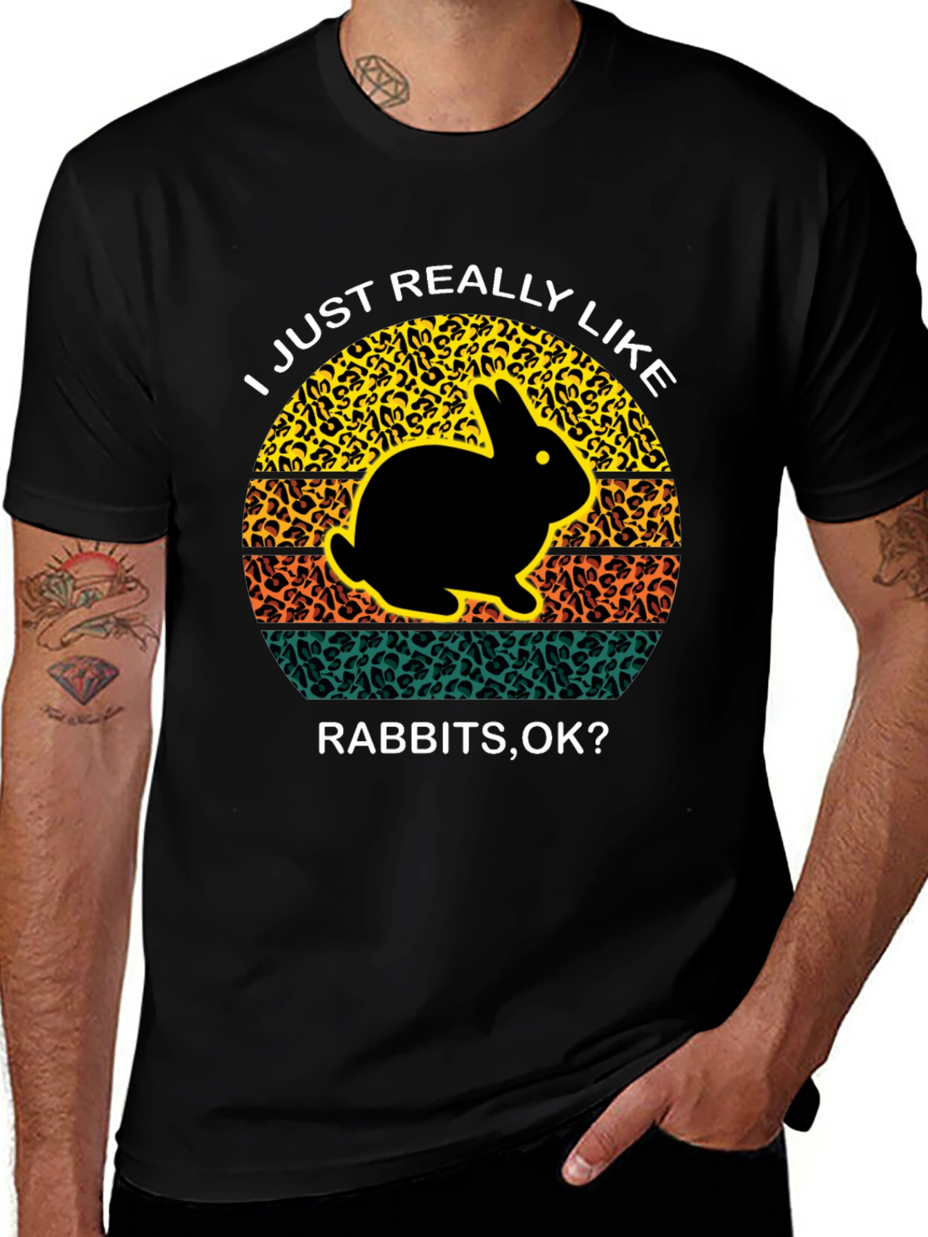 Variant 27 of I Just Really Like Rabbits OK Black T-Shirt