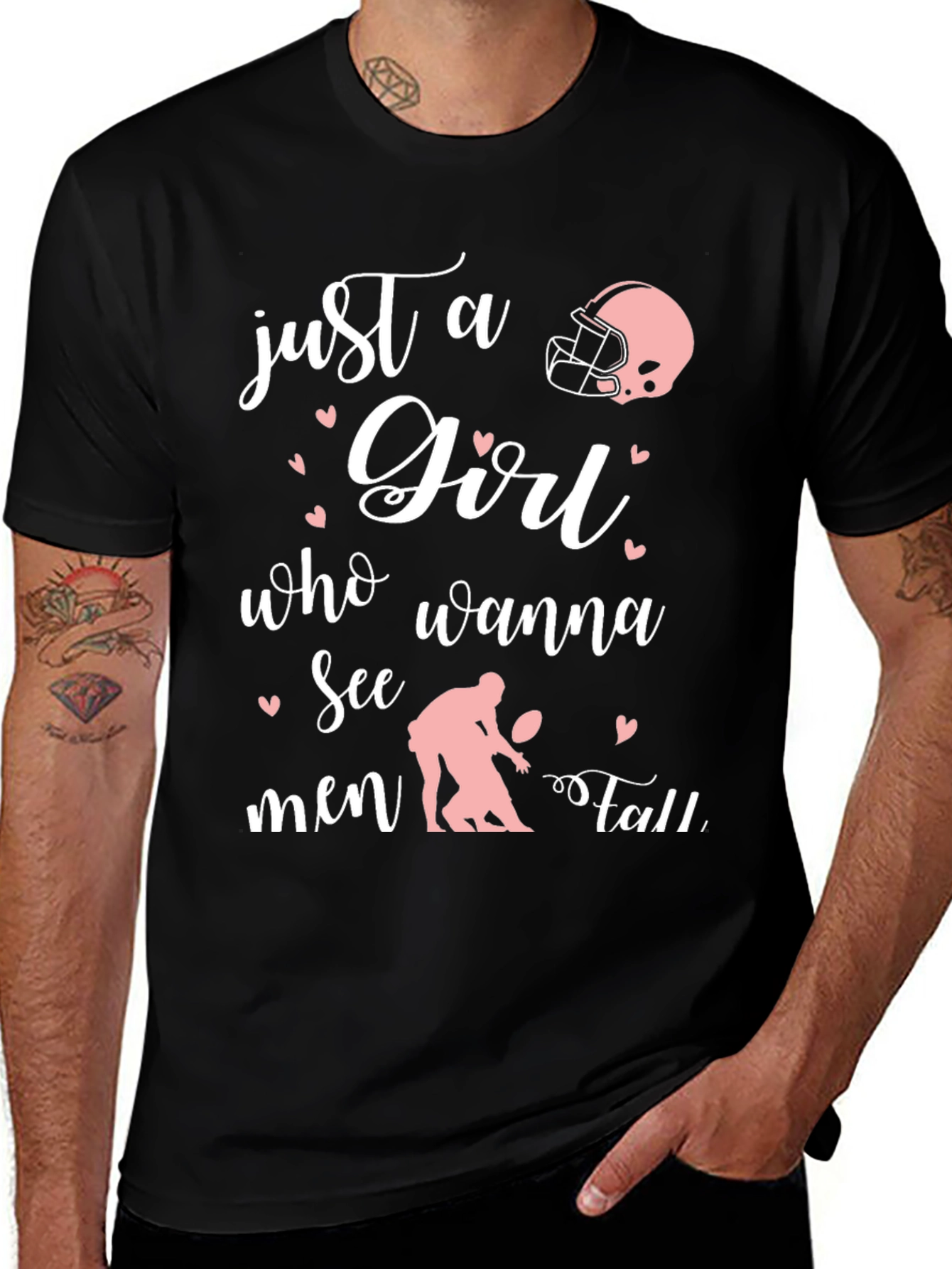 Variant 4 of Just A Girl Who Wanna See Men Fall Football T-Shirt