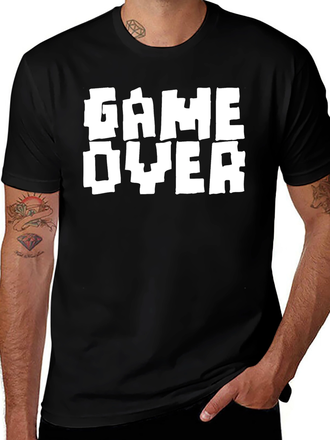 Variant 8 of Game Over Graphic Black T-Shirt