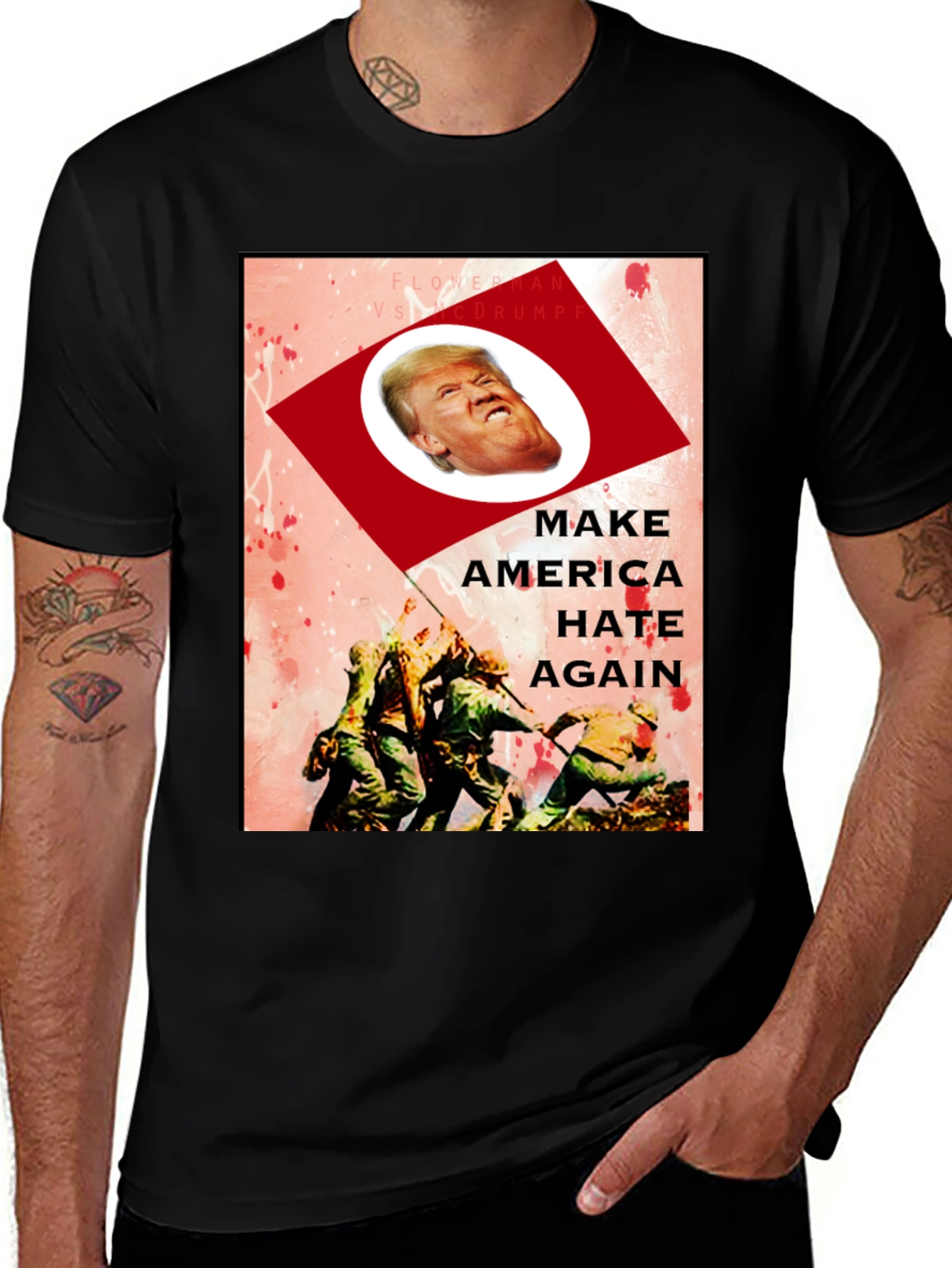 Variant 3 of Satirical Trump Graphic Tee - 'Make America Hate Again'
