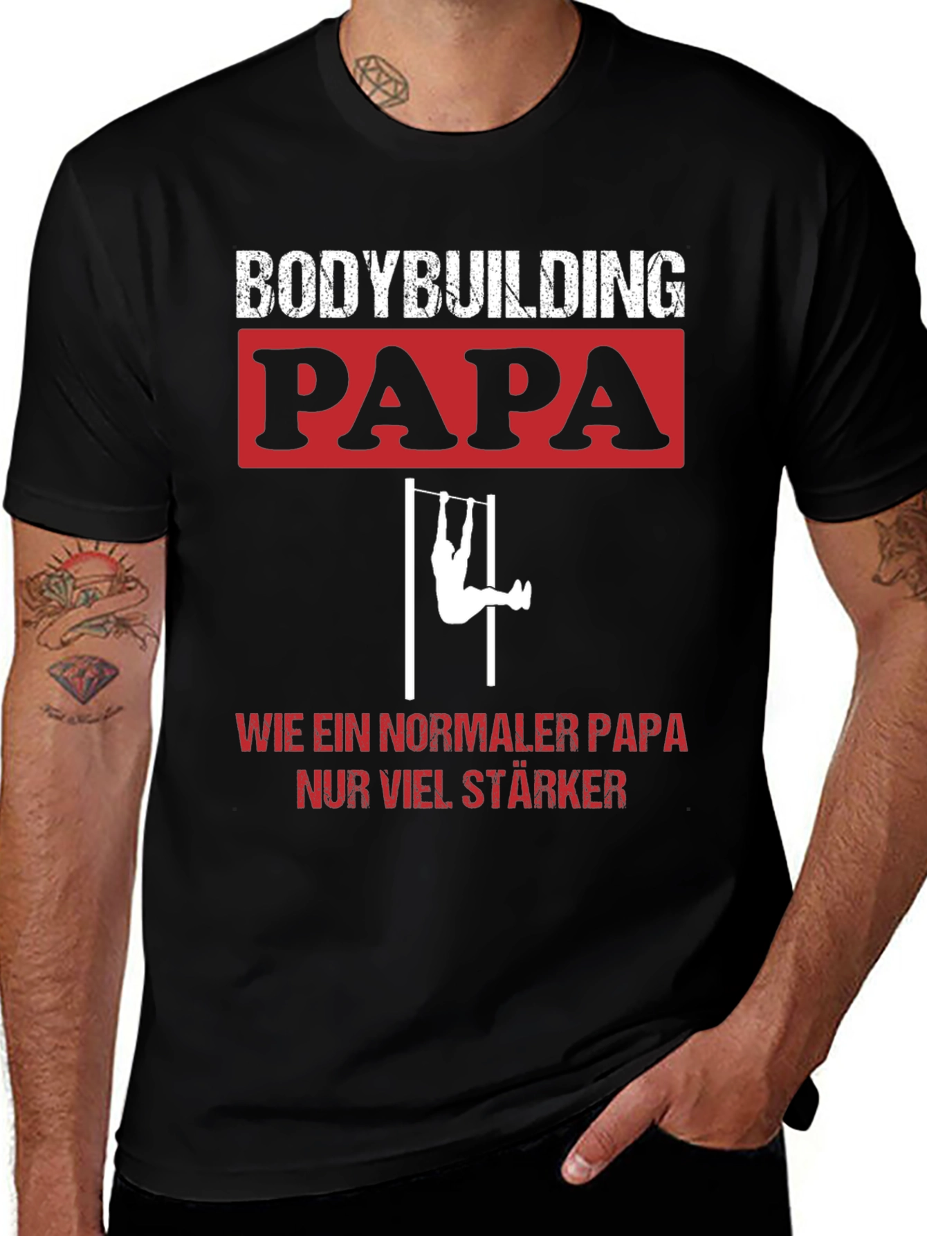 Variant 30 of Bodybuilding Papa T-Shirt - Strong Dad Tee