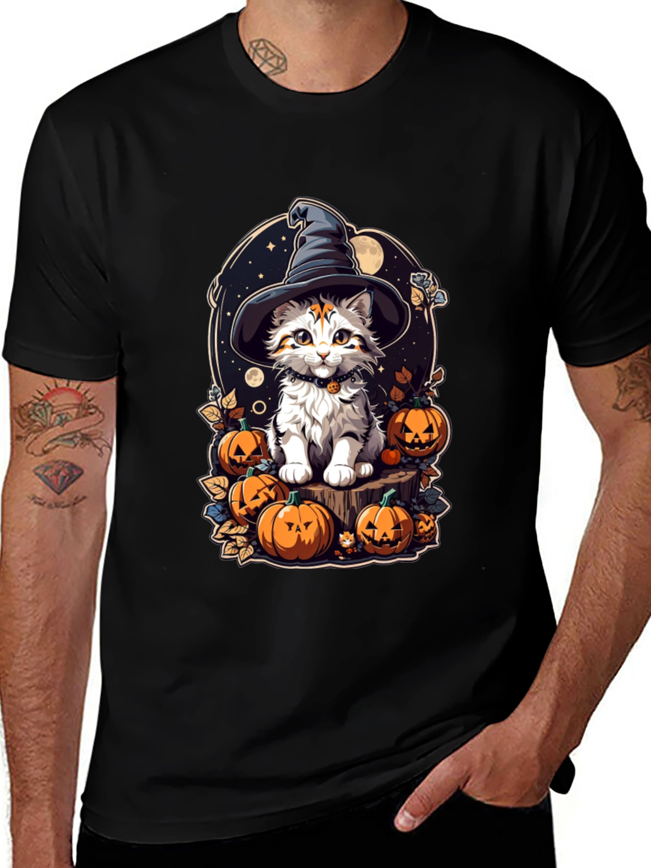 Variant 25 of Halloween Cat Witch T-Shirt