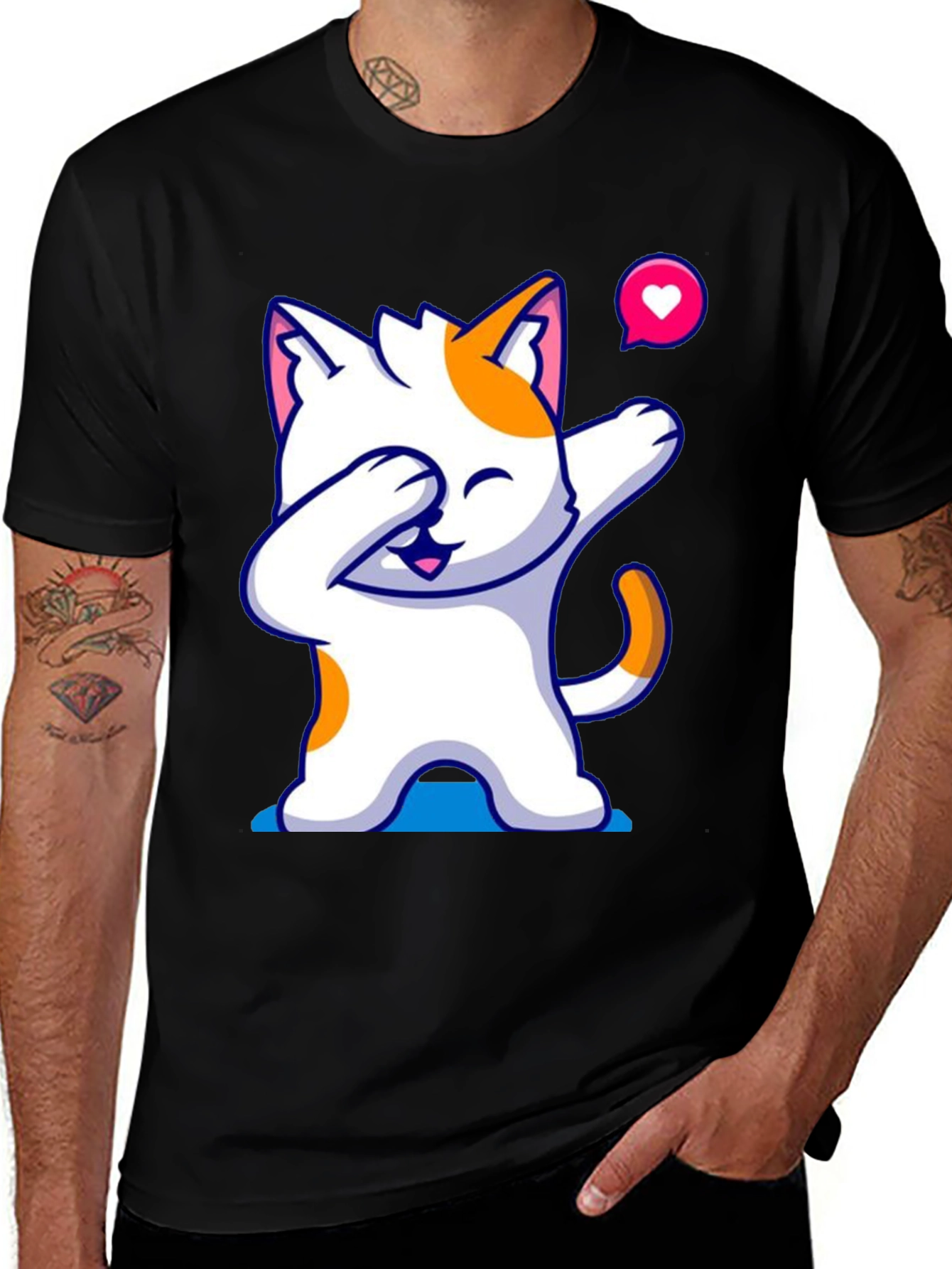 Variant 28 of Dabbing Cat Graphic Tee - Trendy Fun T-Shirt