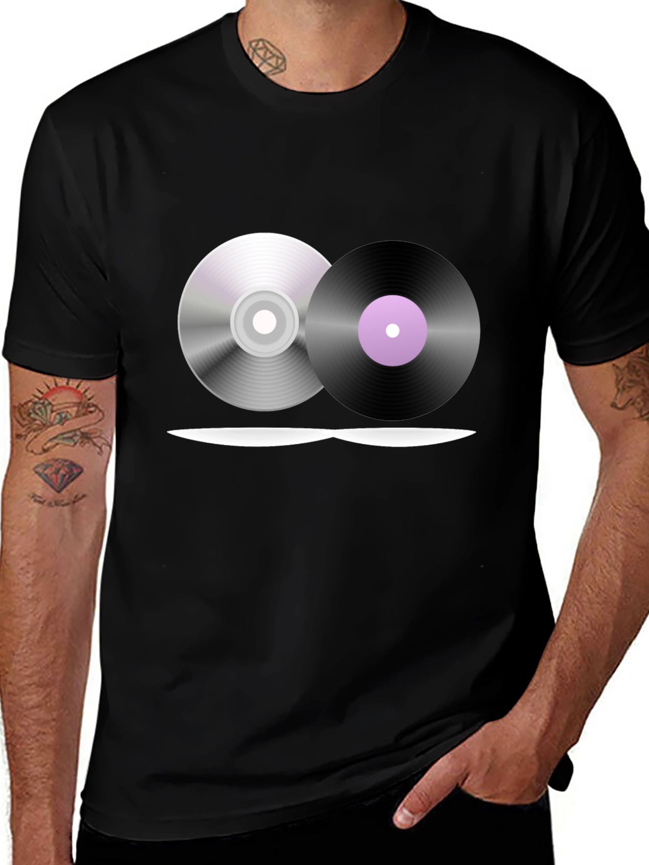 Variant 11 of Music Lover's T-Shirt - CD & Vinyl Graphic Tee