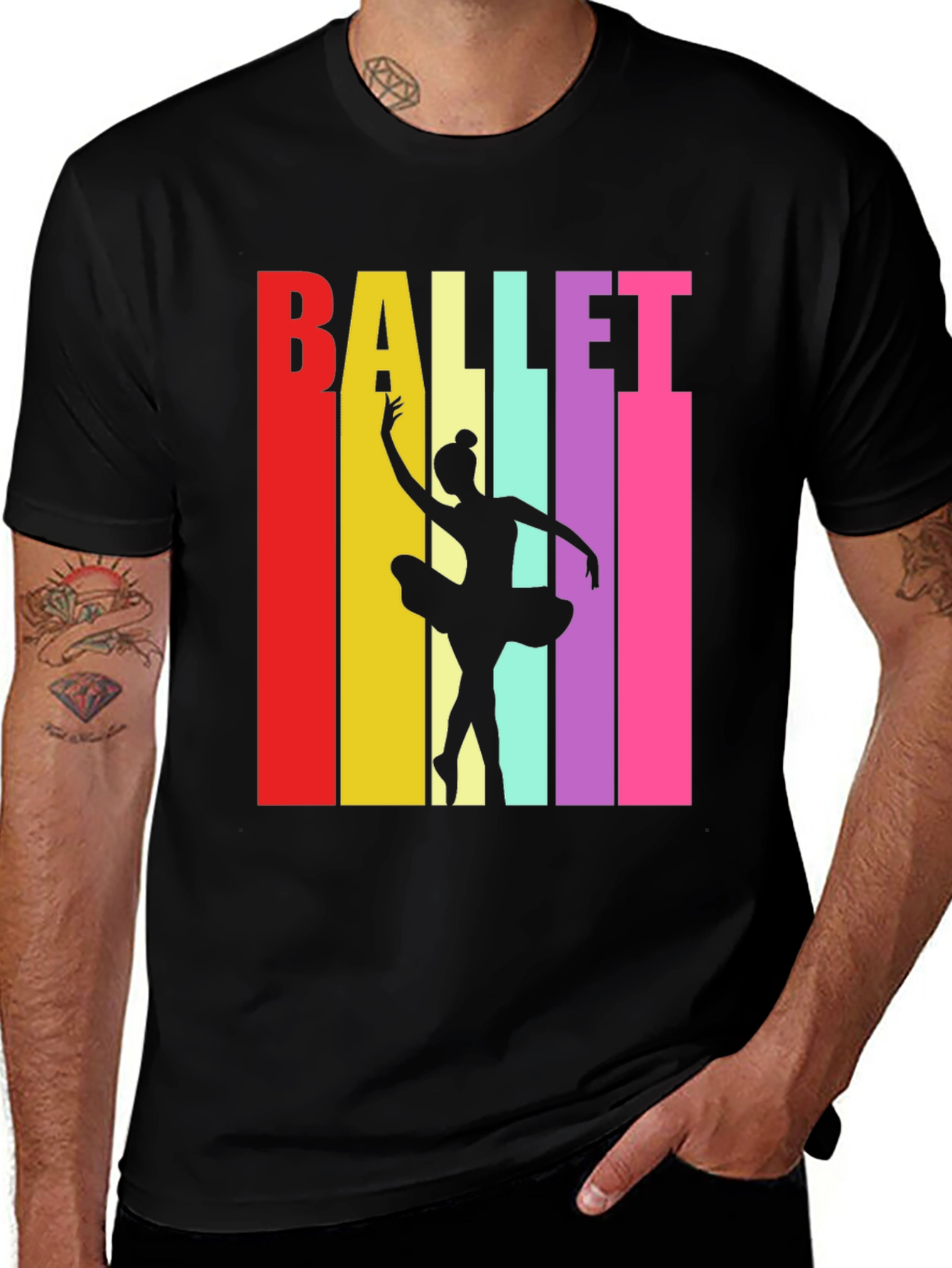 Variant 21 of Retro Ballet Dancer T-Shirt - Black