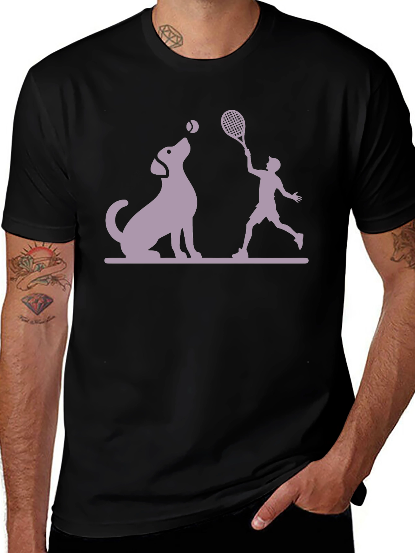 Dog & Tennis Player Graphic Tee