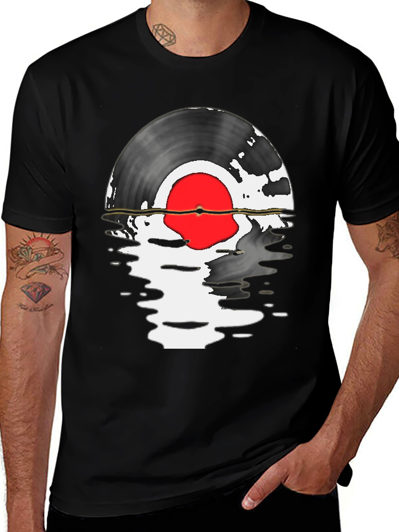 Variant 5 of Vinyl Record Sunset T-Shirt - Cool Retro Graphic Tee