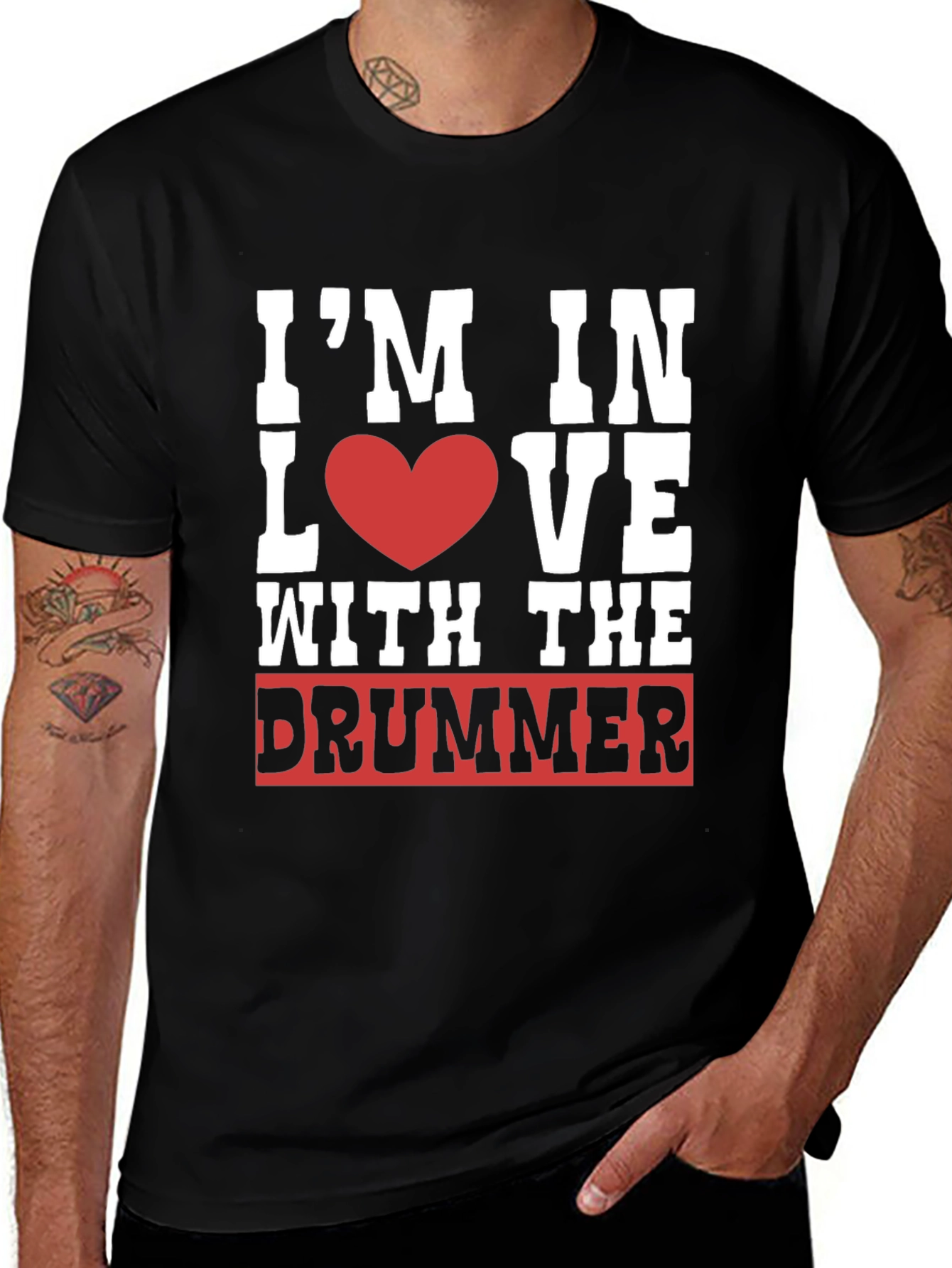 Variant 5 of I'm In Love With the Drummer Black T-Shirt