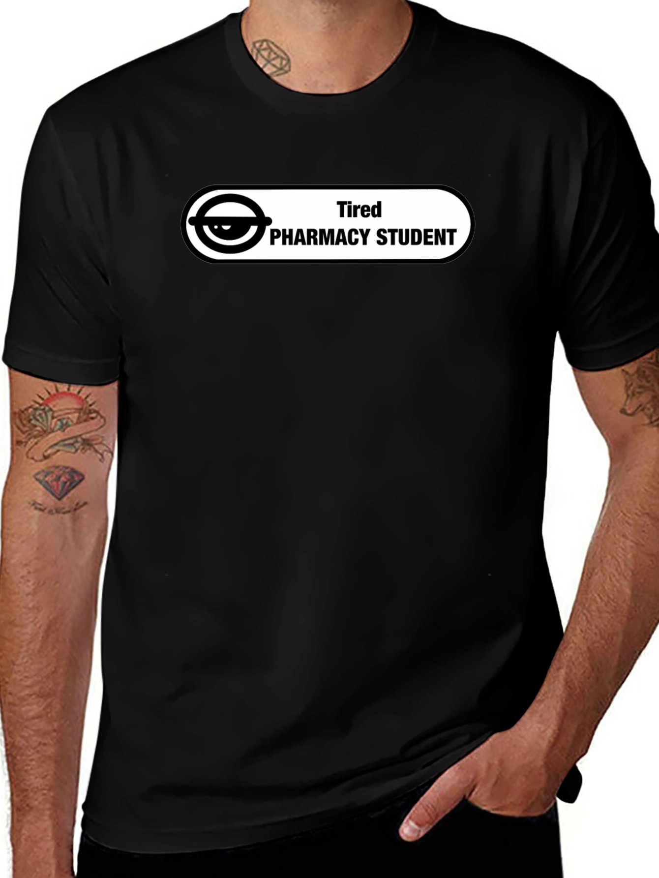 Variant 7 of Tired Pharmacy Student T-Shirt - Funny Design
