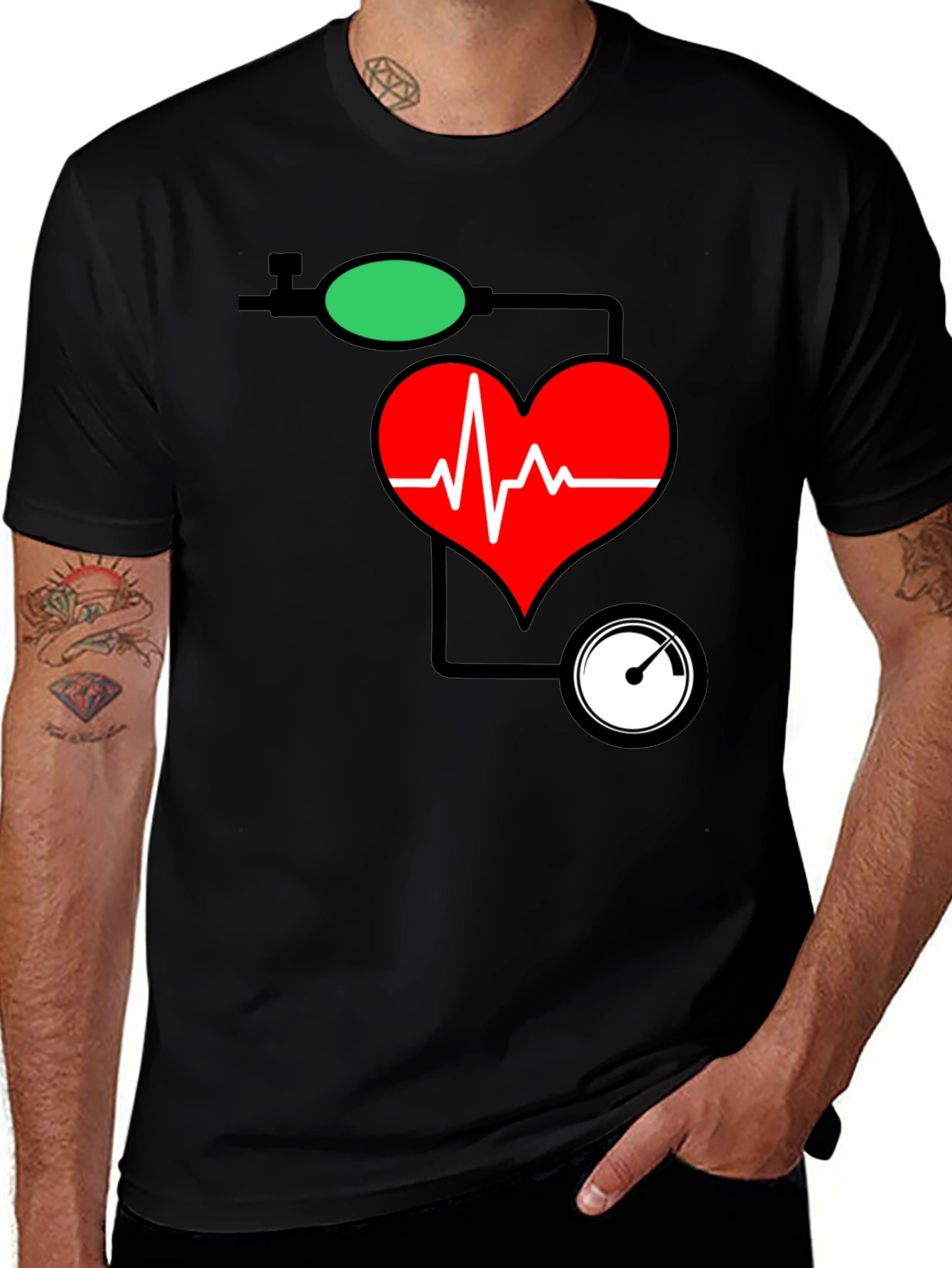 Variant 27 of Heartbeat T-Shirt - Medical Graphic Tee
