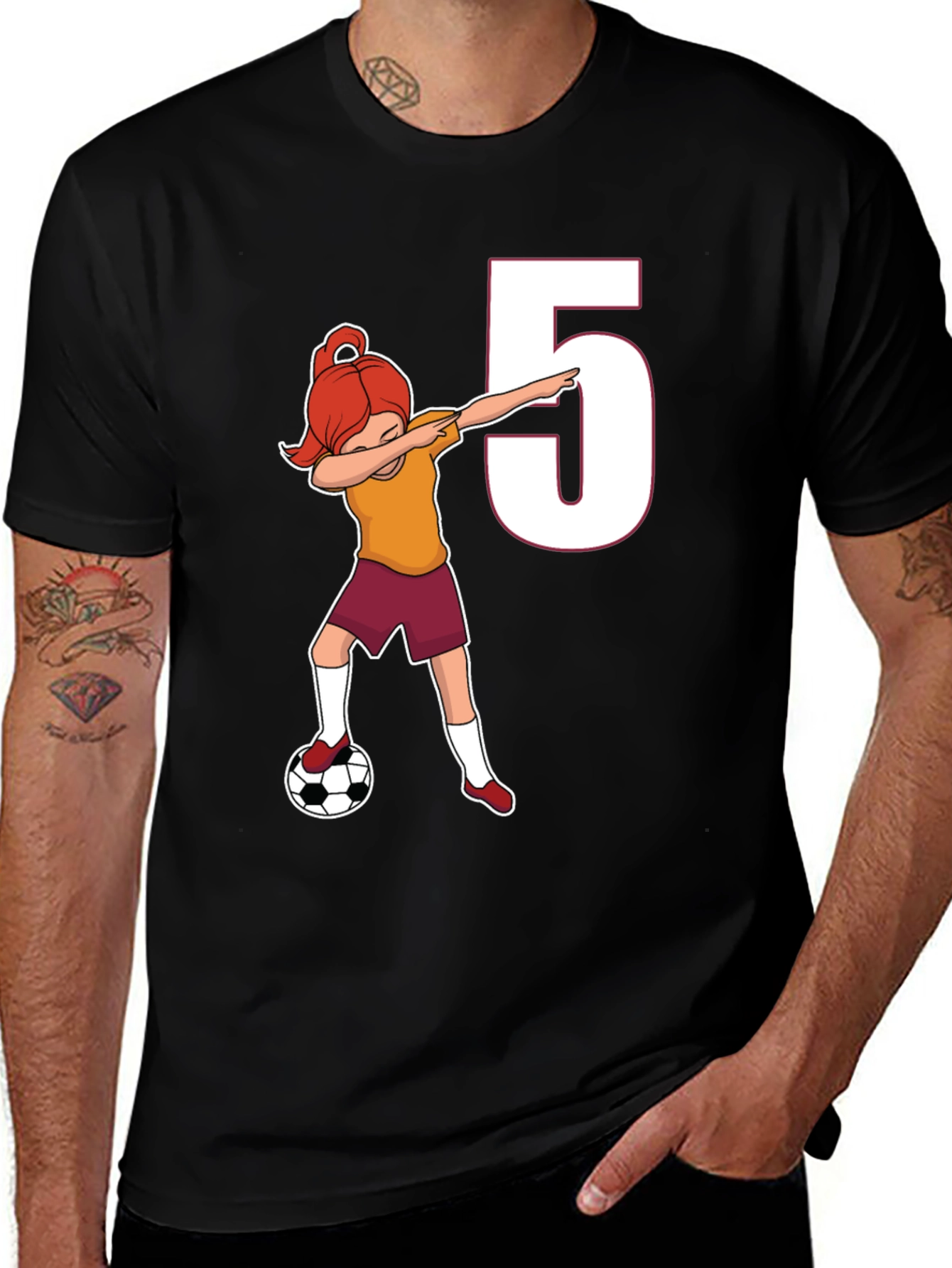 Variant 8 of Soccer Girl Dab 5th Birthday Shirt