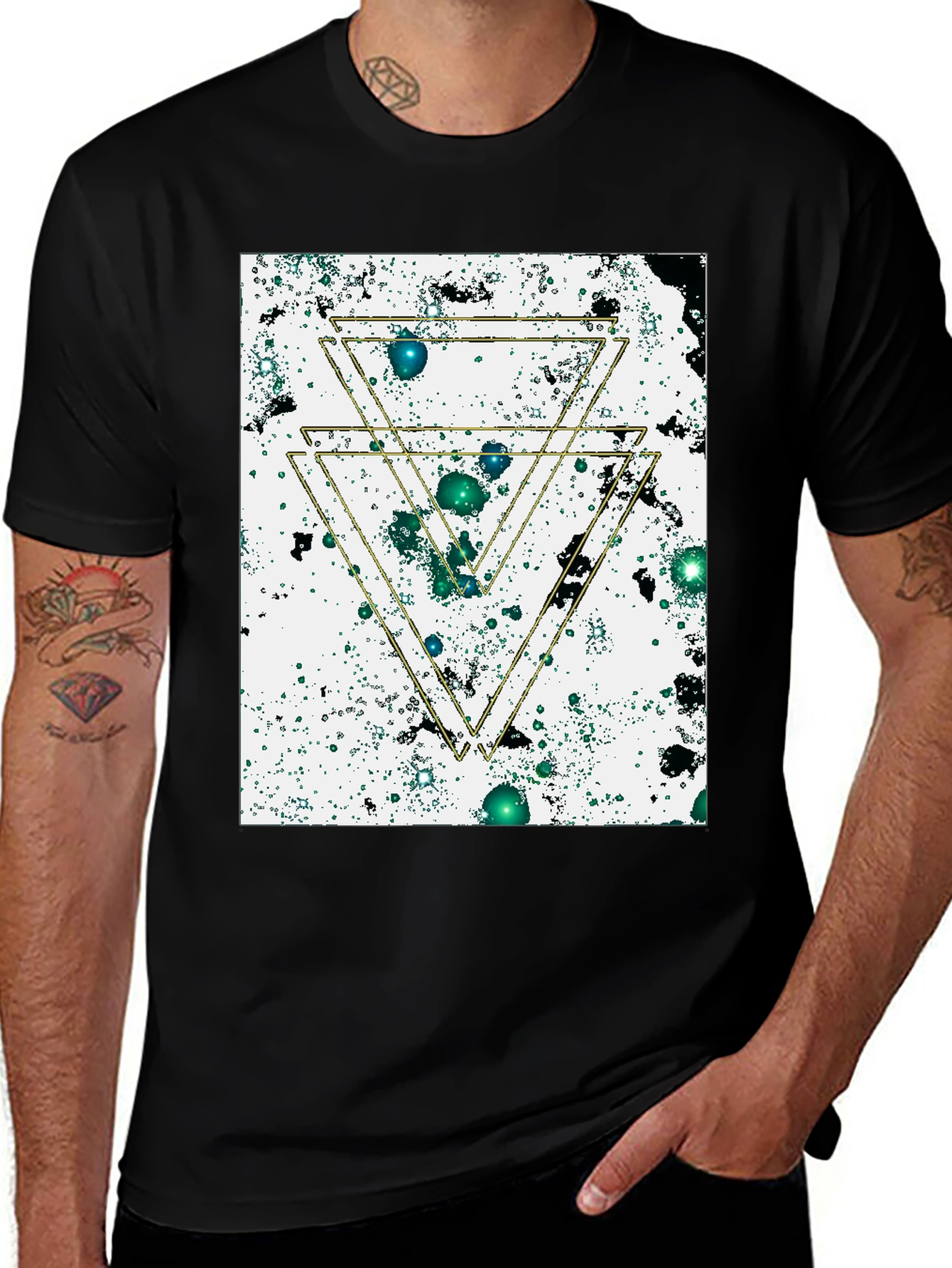 Abstract Triangle Graphic Tee - Modern Art Shirt