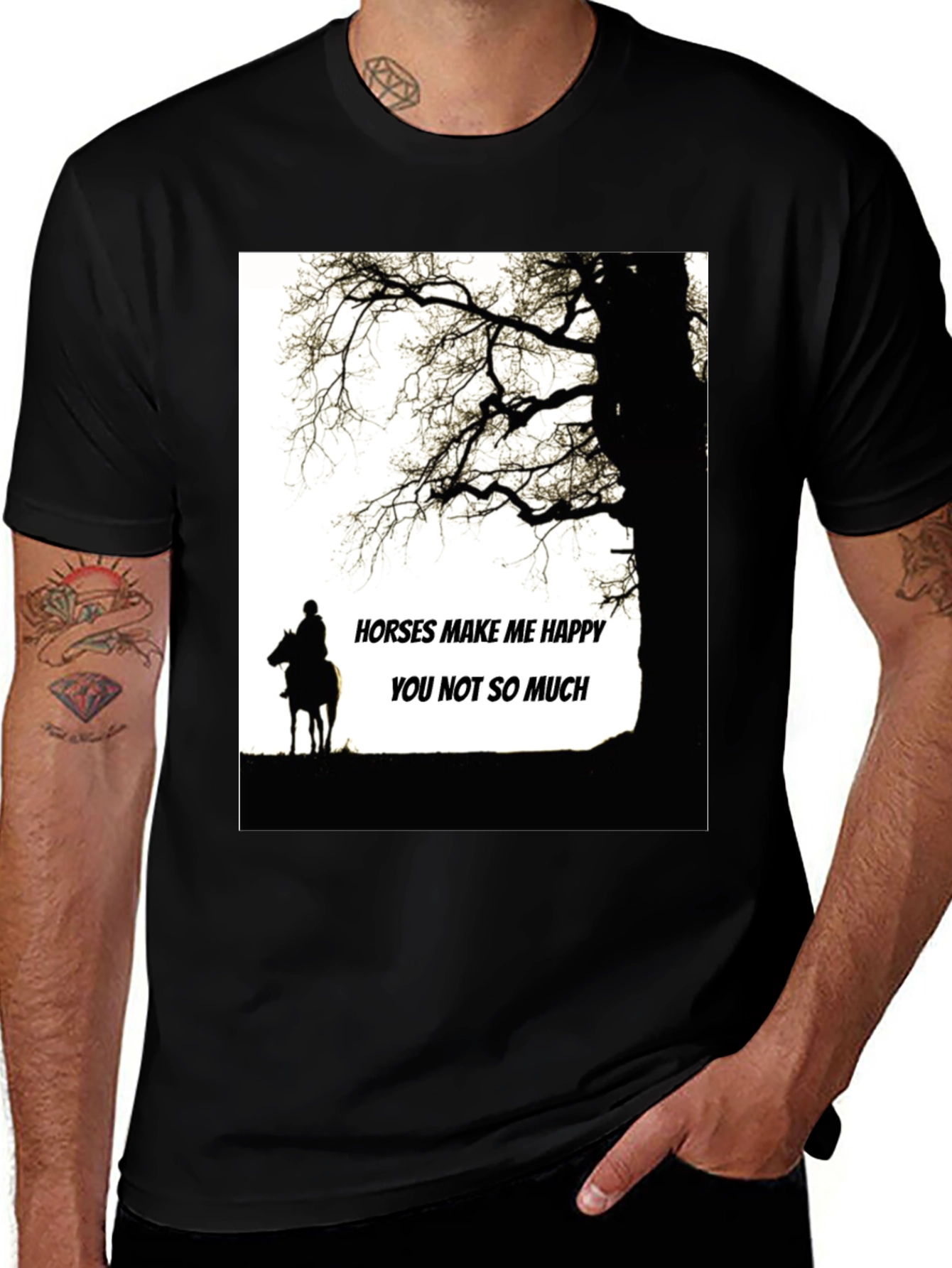 Variant 4 of Horses Make Me Happy T-Shirt