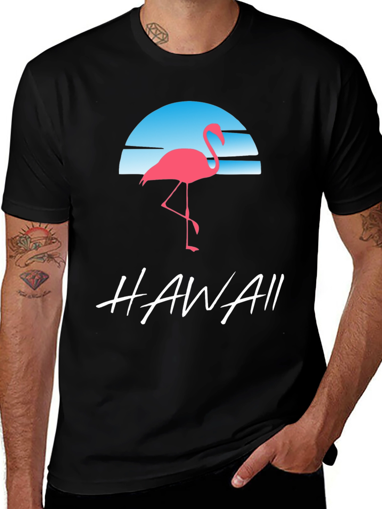 Variant 15 of Hawaii Flamingo Graphic Tee - Tropical Style