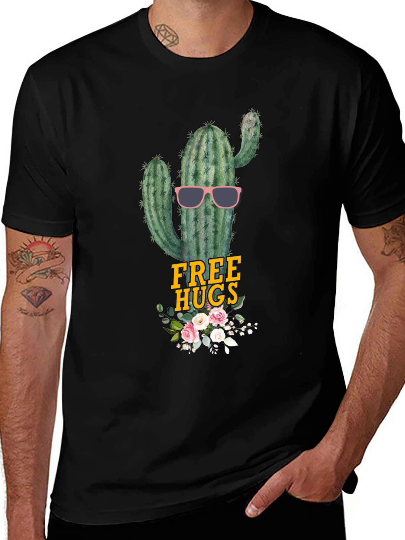 Variant 18 of Cactus Free Hugs Graphic Tee - Funny Novelty Shirt
