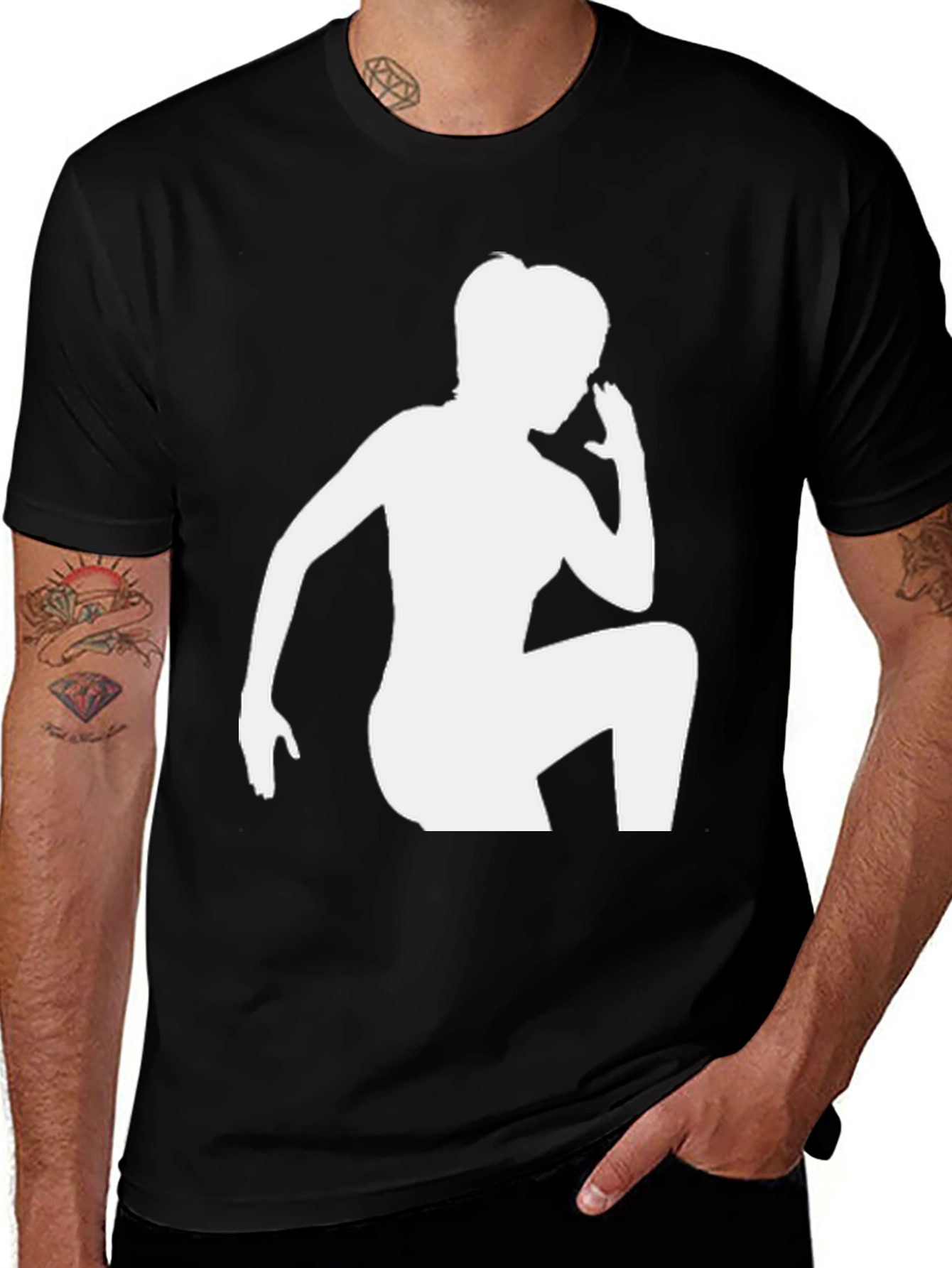 Black Silhouette Graphic Tee - Cool Black Unisex Shirt main image