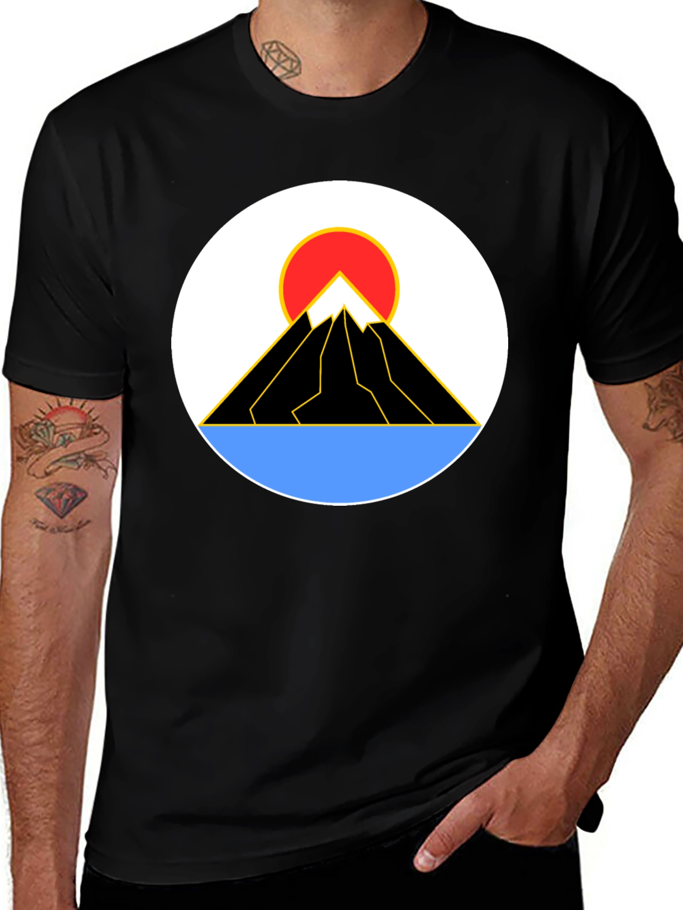 Variant 29 of Mountain Sun Graphic Tee - Black T-Shirt