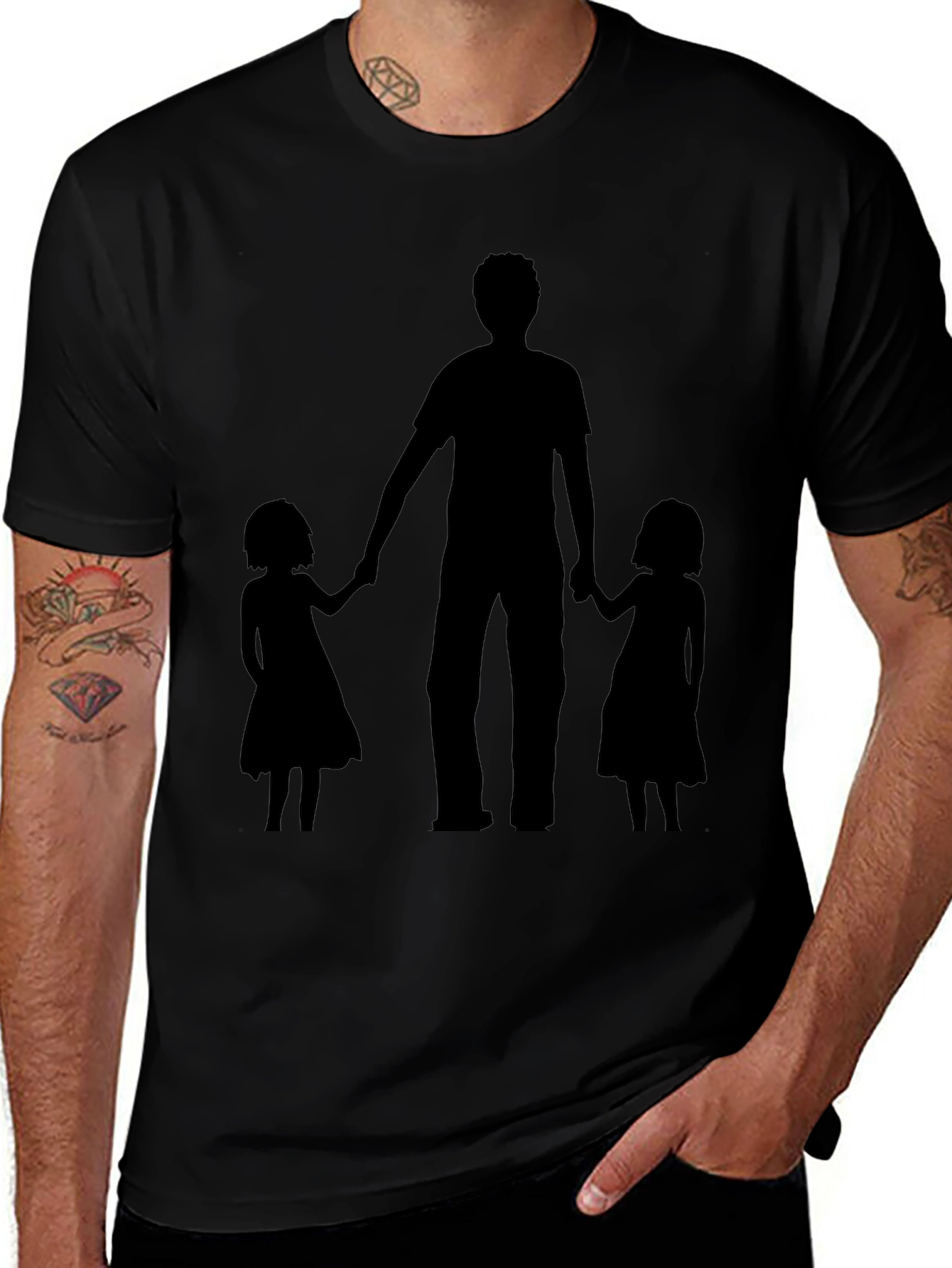Variant 16 of Father & Daughters Black Graphic Tee