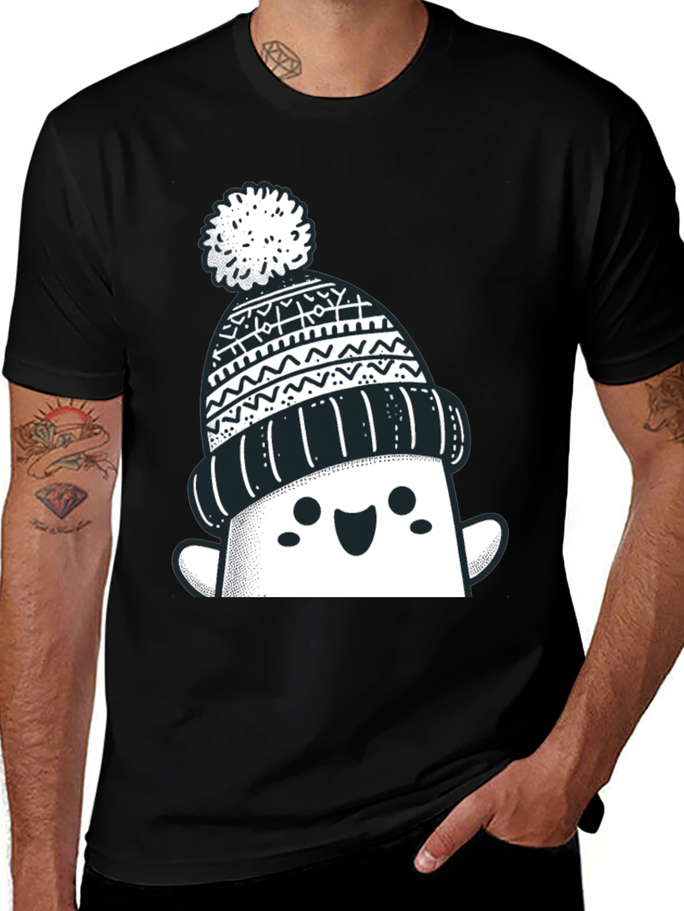 Variant 20 of Festive Graphic Tee - Winter Hat Design