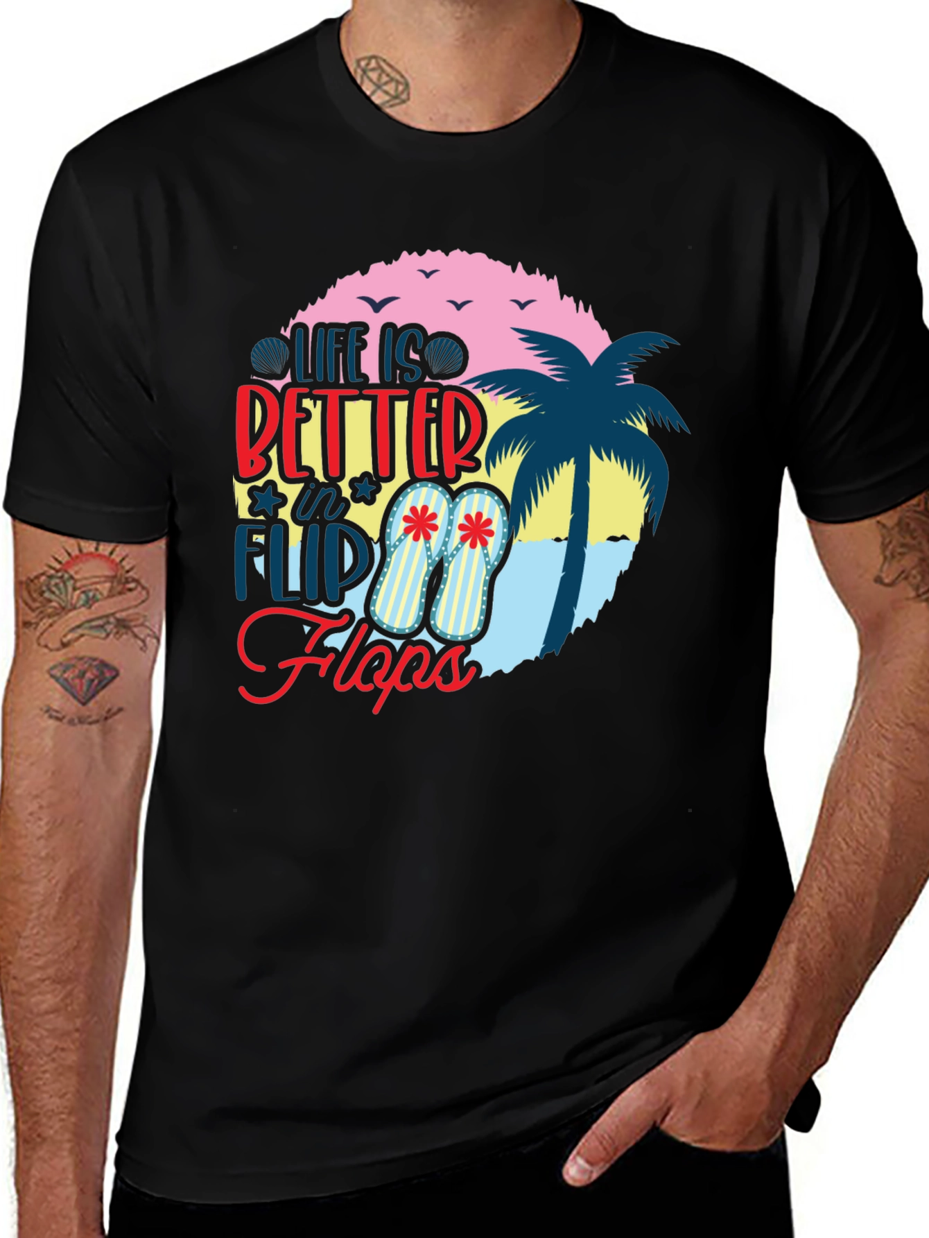 Variant 19 of Life is Better in Flip Flops Graphic Tee