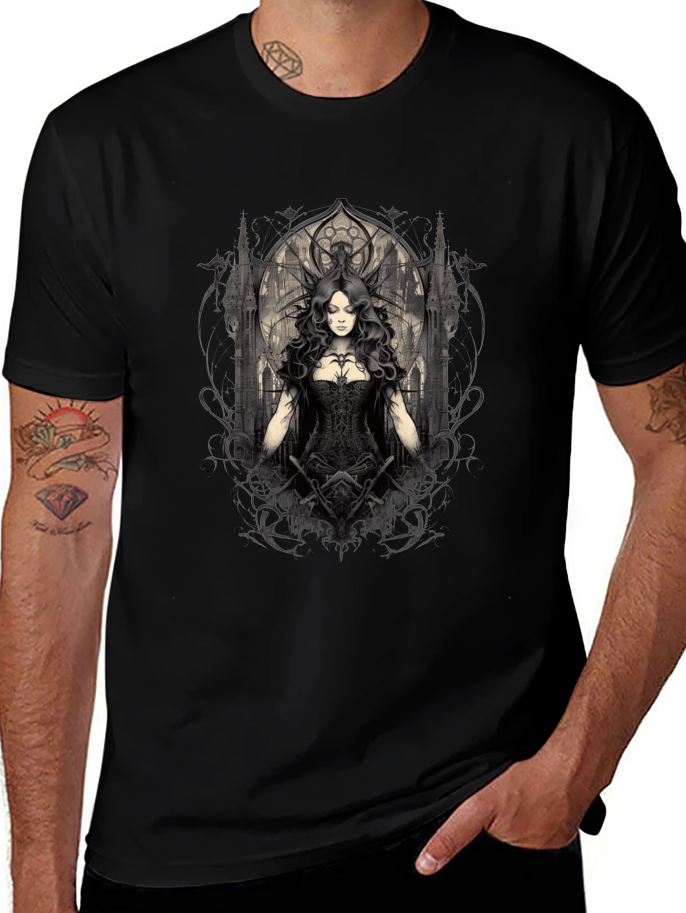 Variant 4 of Gothic Queen T-Shirt - Dark Fantasy Apparel