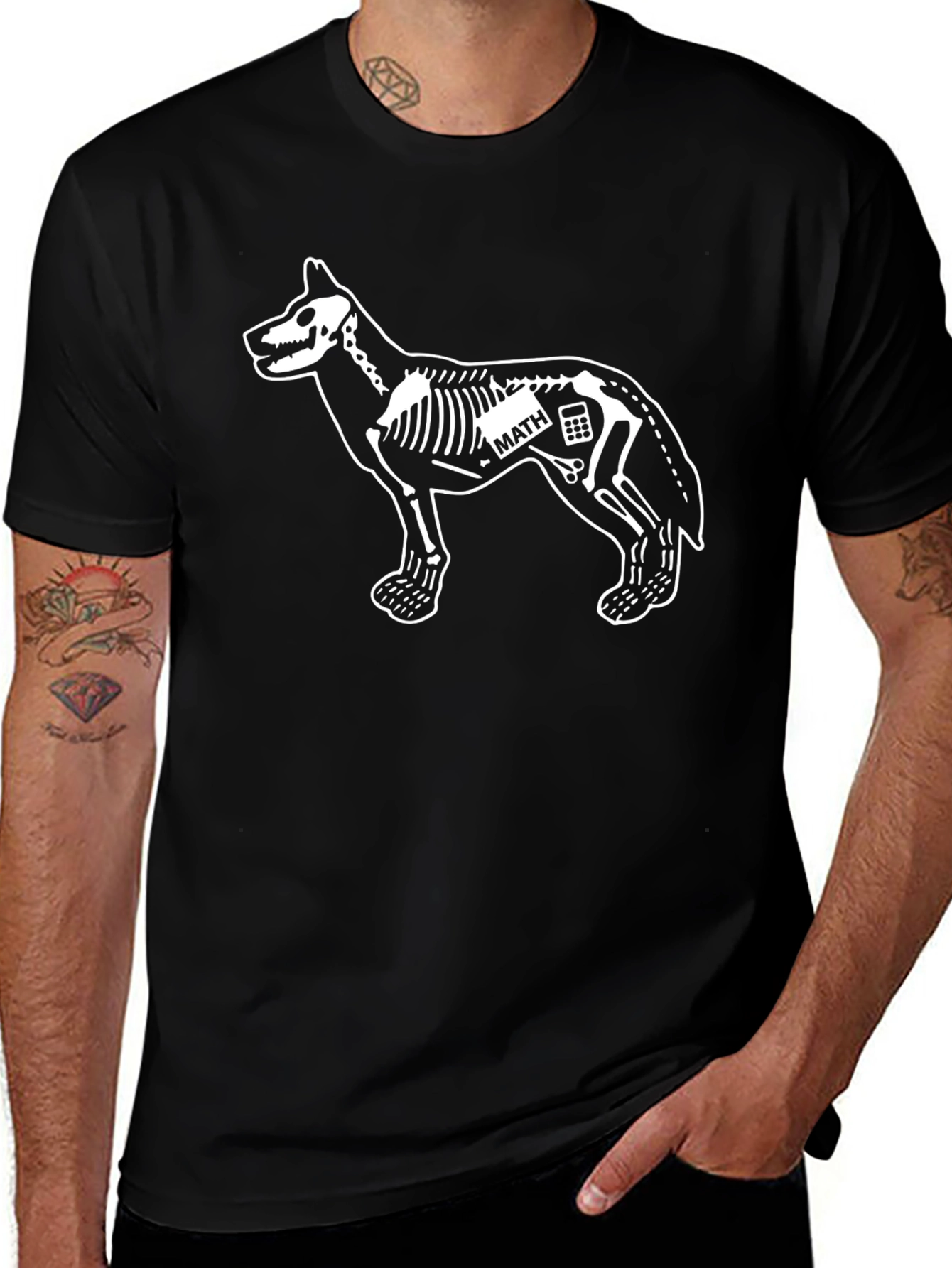 Variant 12 of Dog Skeleton Math T-Shirt