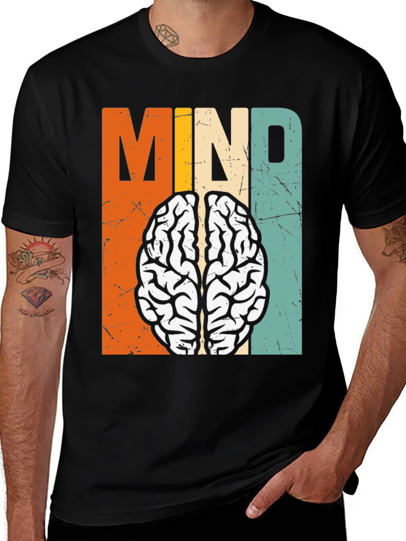 Variant 24 of Retro Mind Brain Graphic T-Shirt