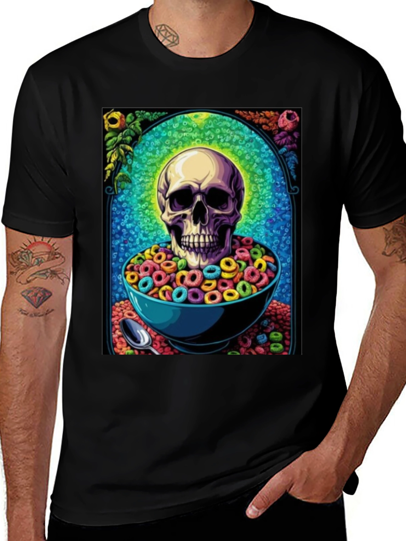 Skull Cereal Bowl Graphic Tee