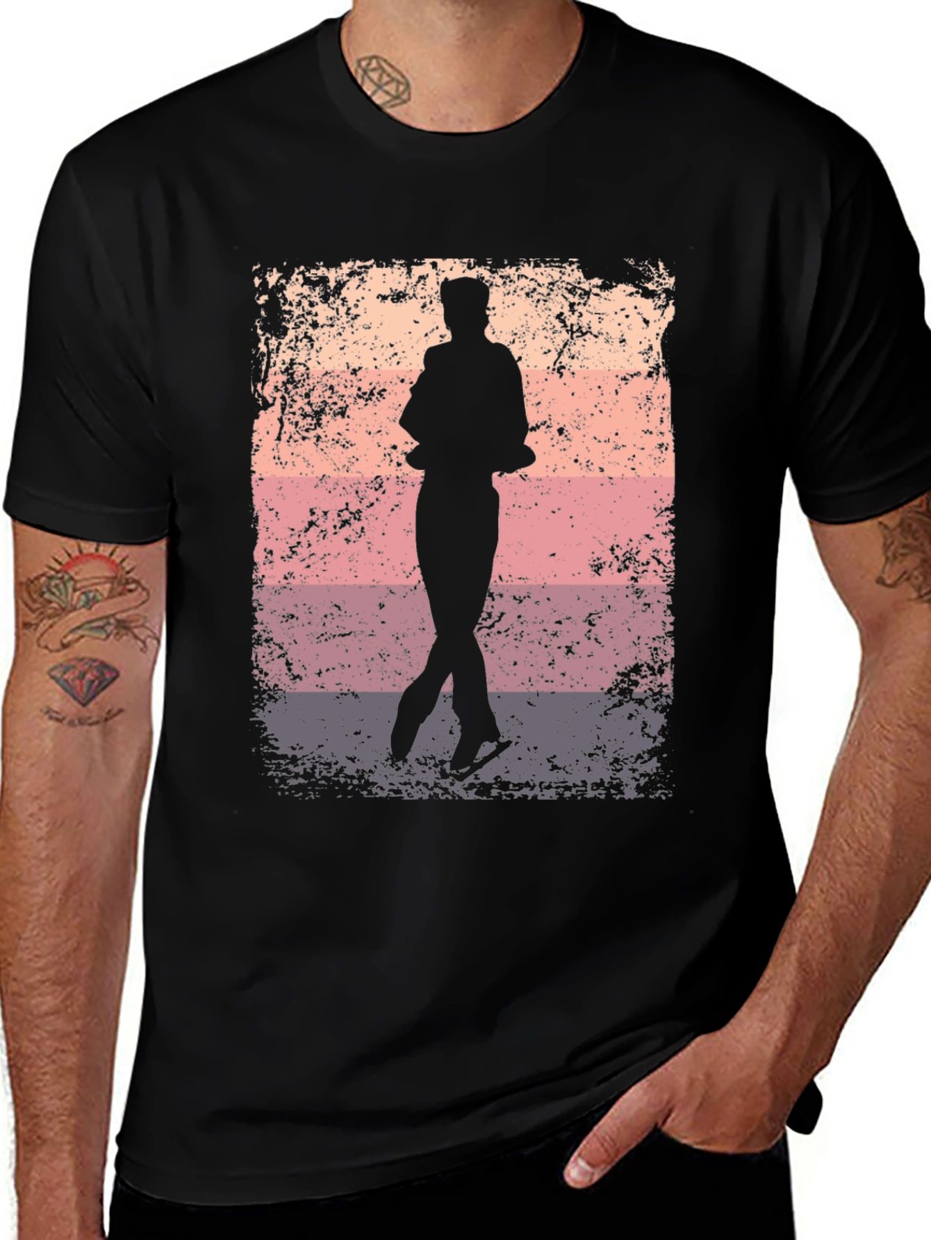 Variant 20 of Retro Figure Skater T-Shirt - Black