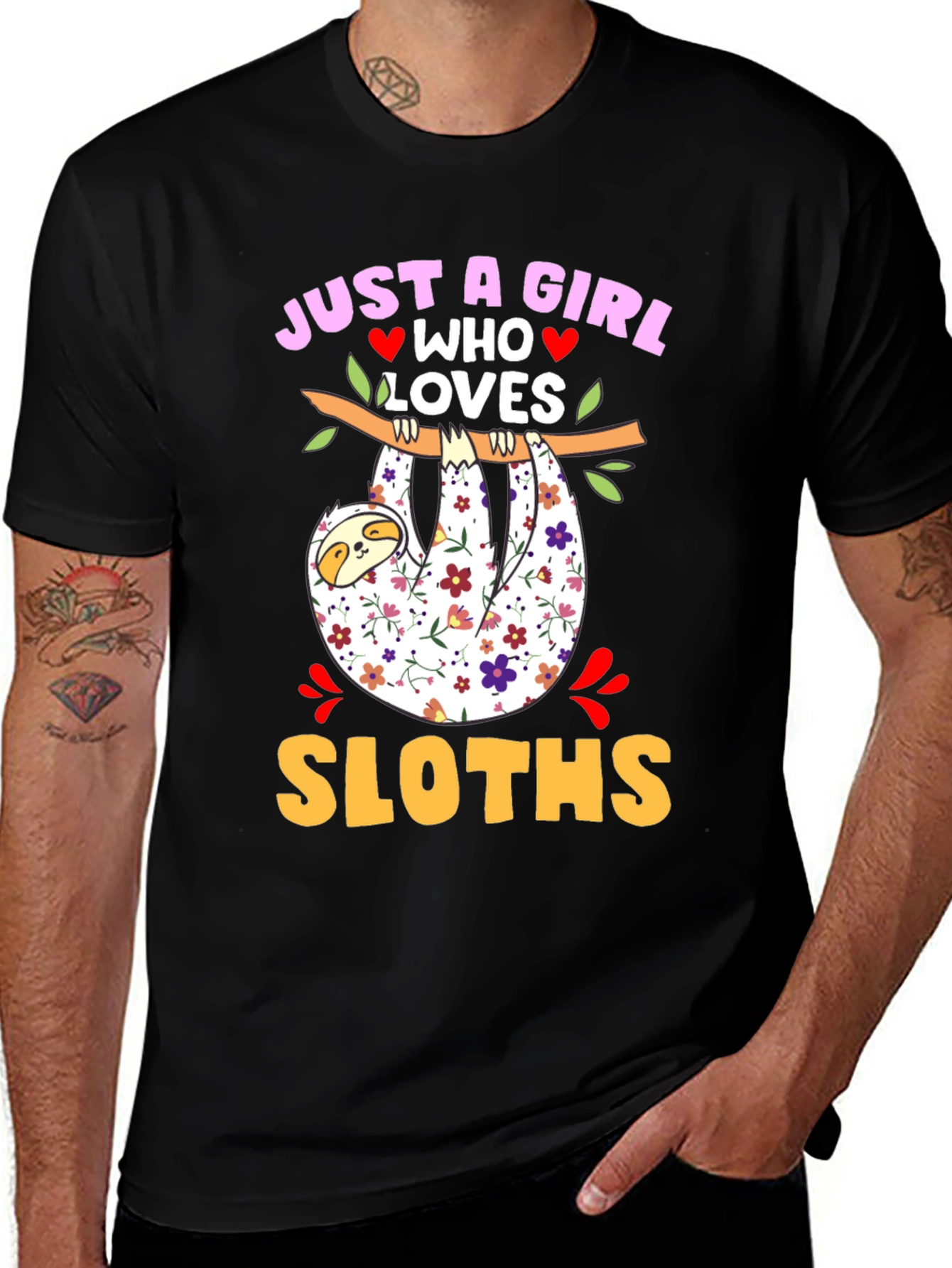Just a Girl Who Loves Sloths Graphic T-Shirt