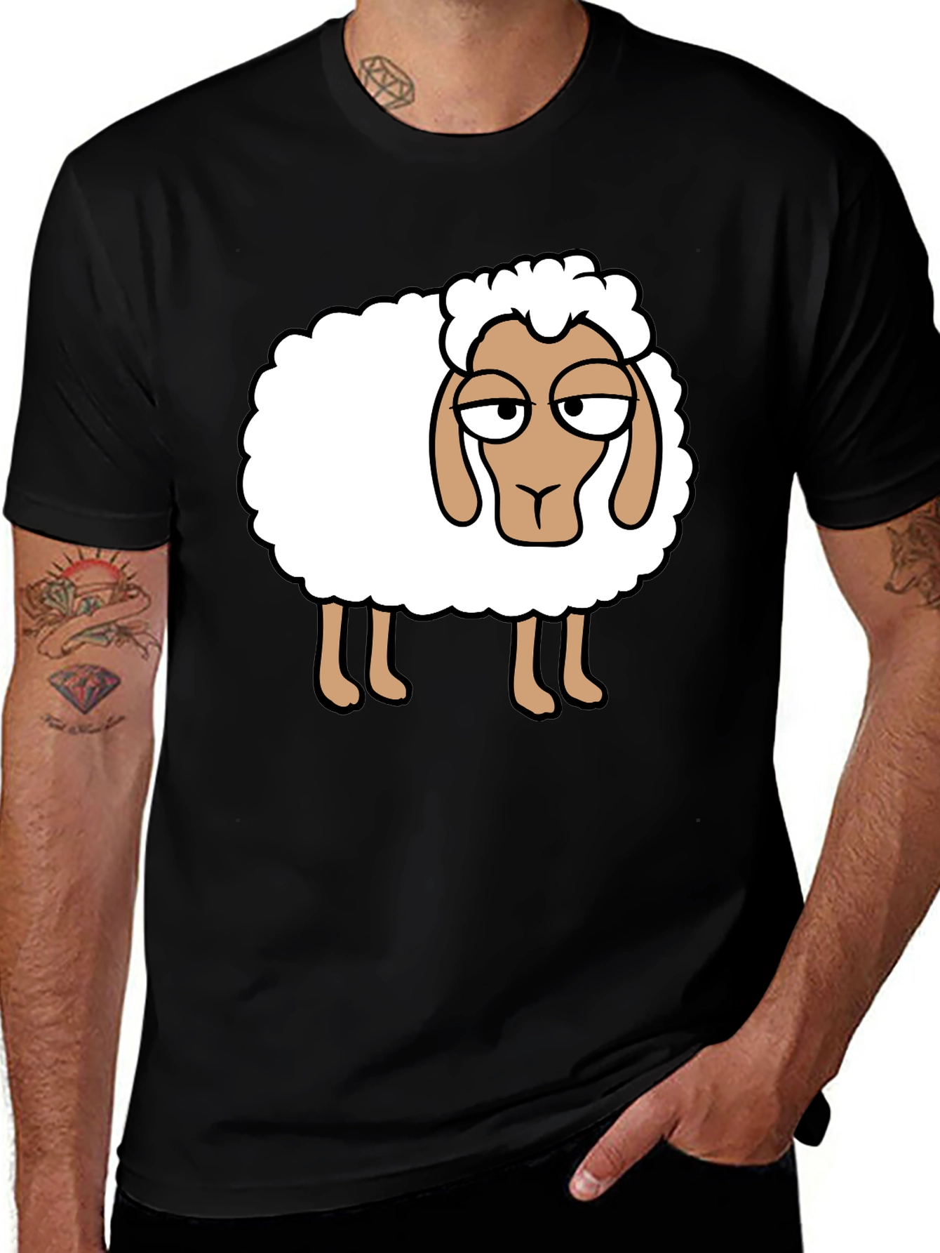 Variant 30 of Funny Sheep Cartoon Graphic T-Shirt