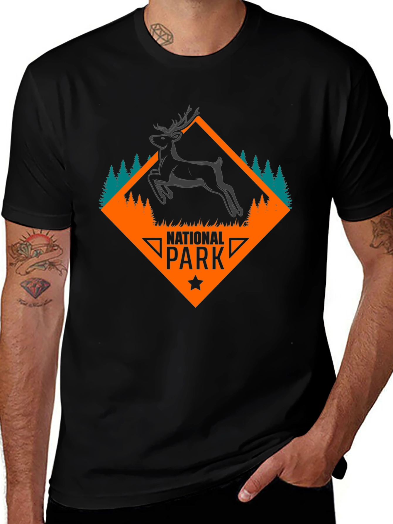 Variant 23 of National Park Deer Graphic T-Shirt