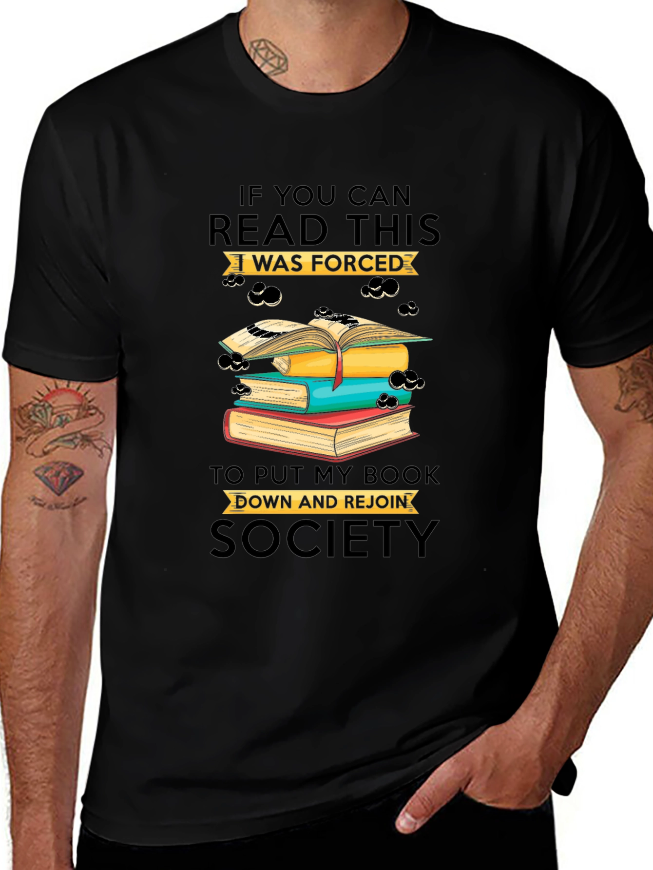 Variant 14 of Funny Reader T-Shirt: I Was Forced To Rejoin Society