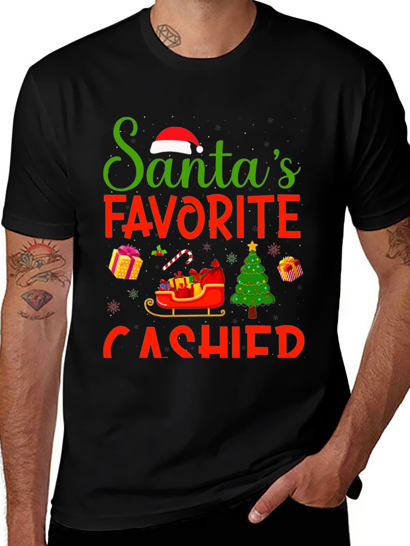 Santa's Favorite Cashier Christmas T-Shirt