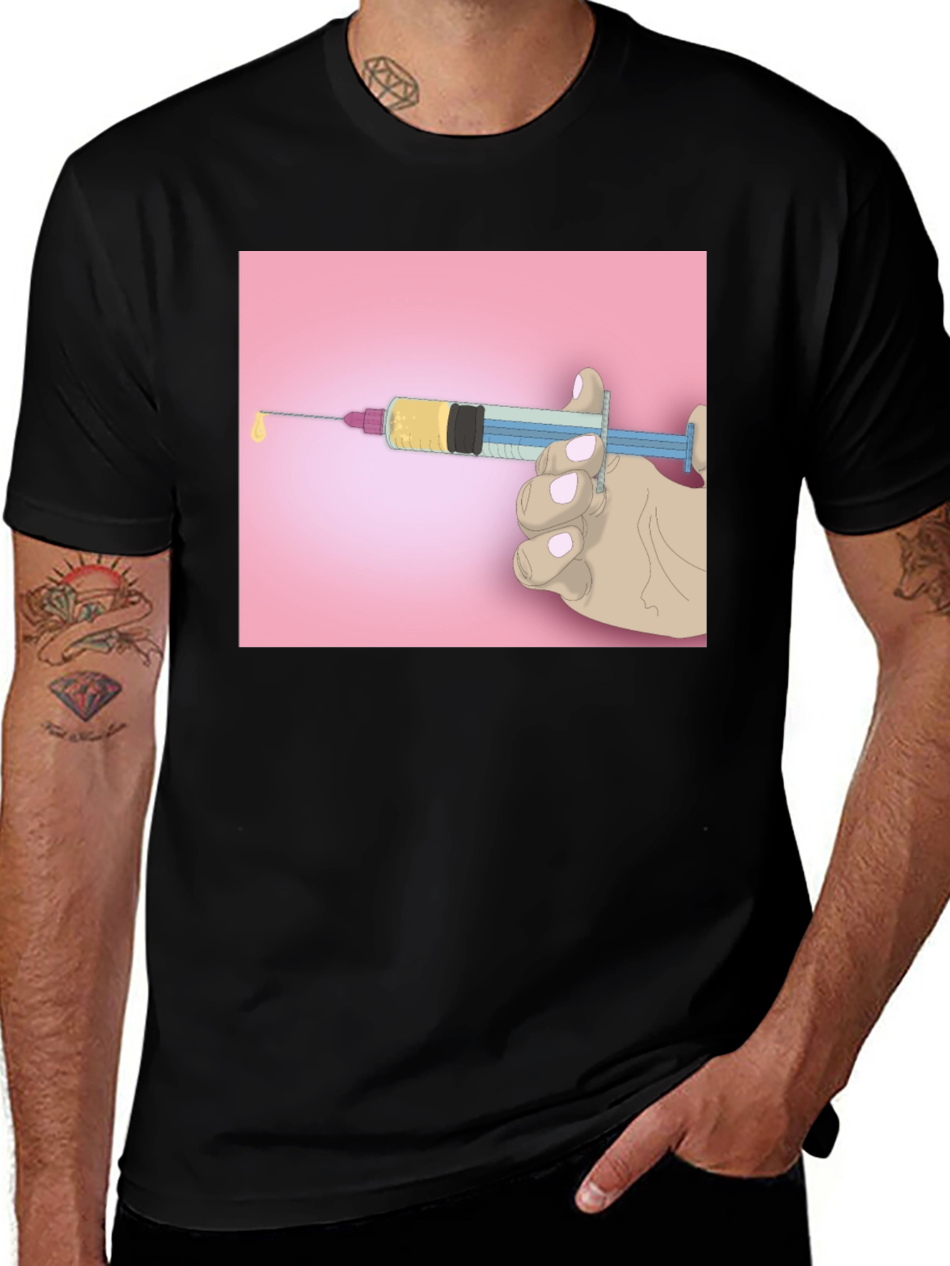 Variant 8 of Unique Graphic Tee: Syringe Design - Bold Statement Piece