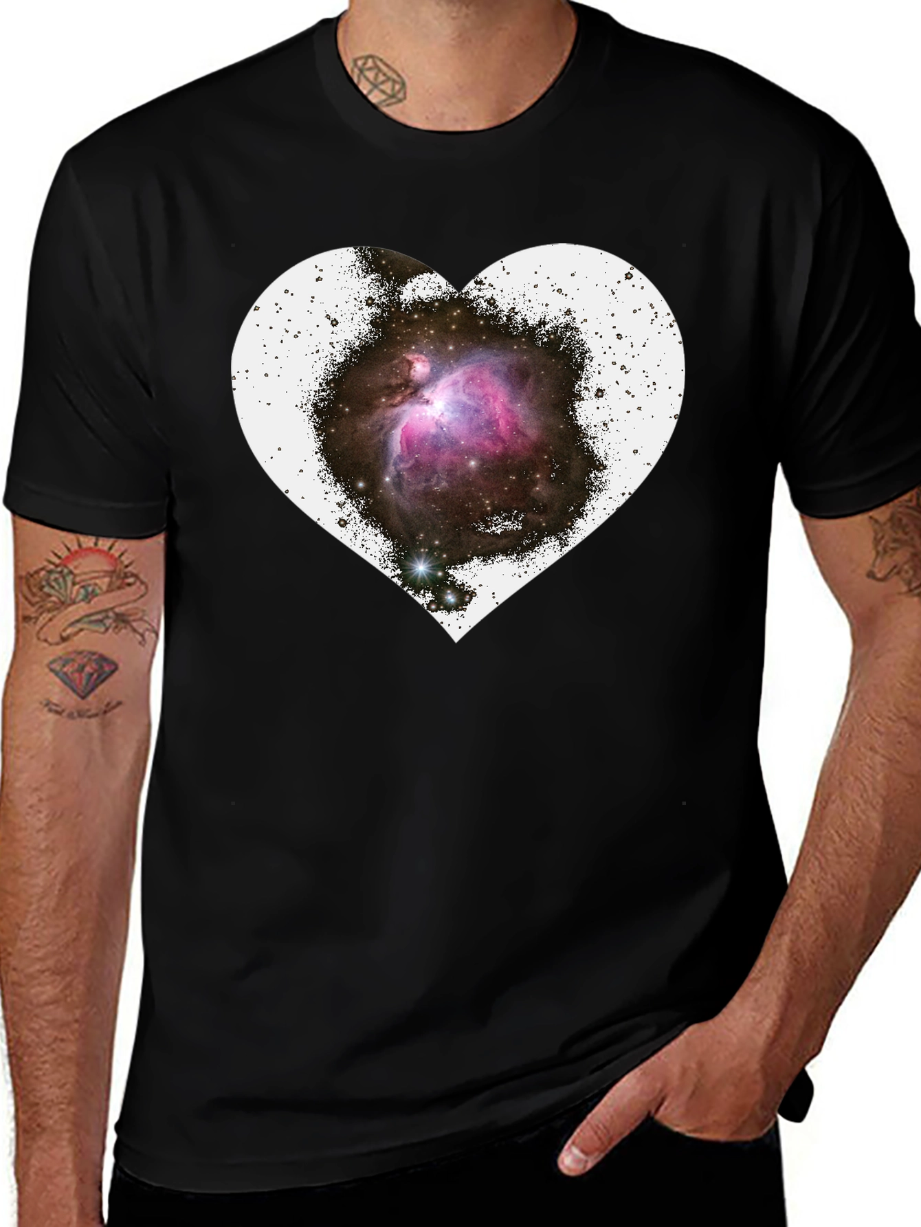 Variant 26 of Nebula Heart Graphic T-Shirt - Black