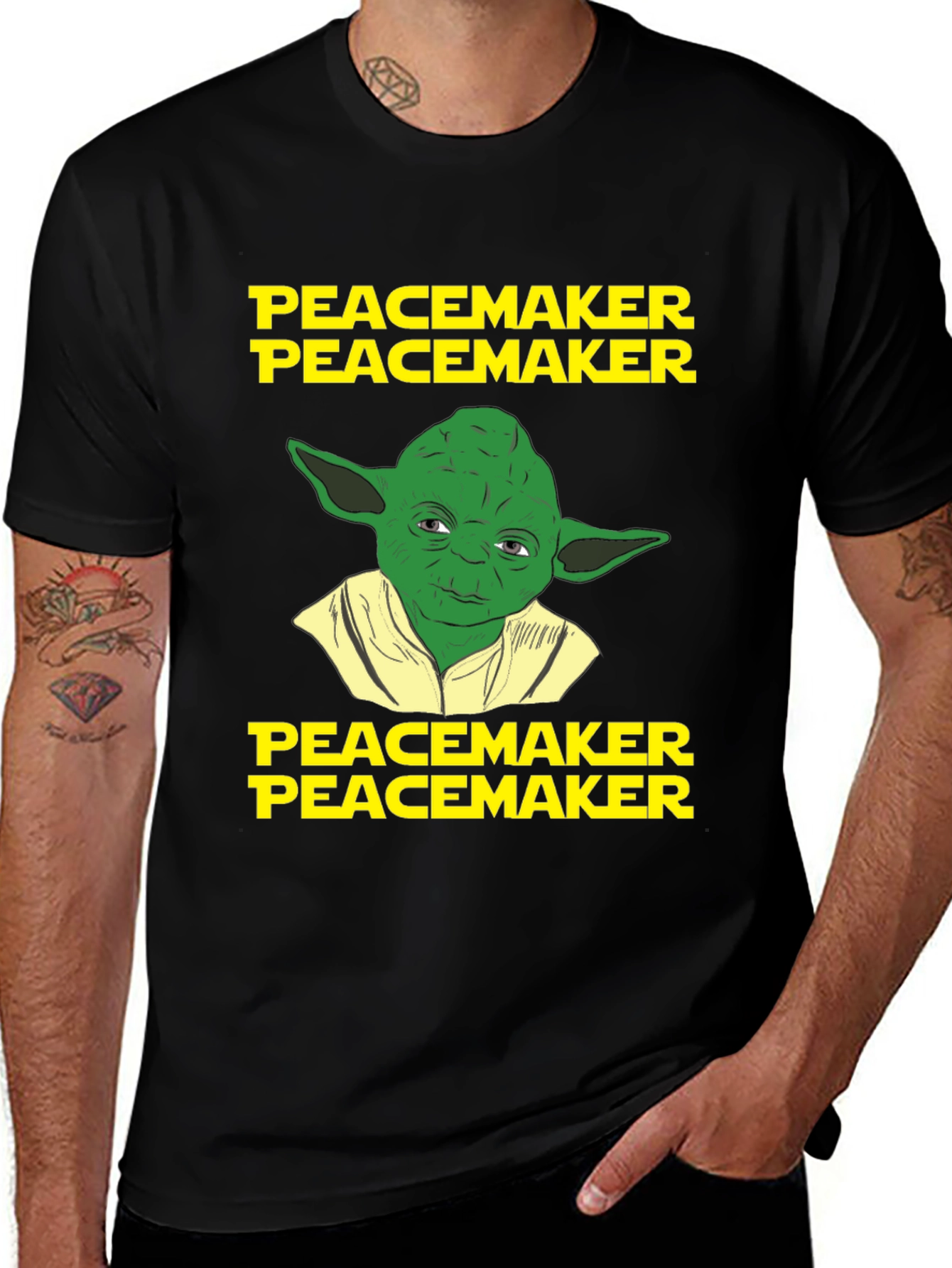 Yoda Peacemaker T-Shirt - Black Graphic Tee