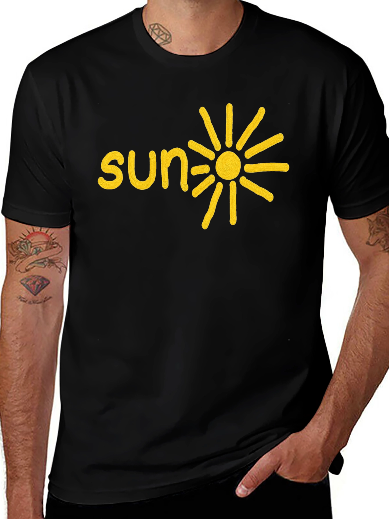 Variant 10 of Sunny Graphic Tee - Black Cotton Shirt