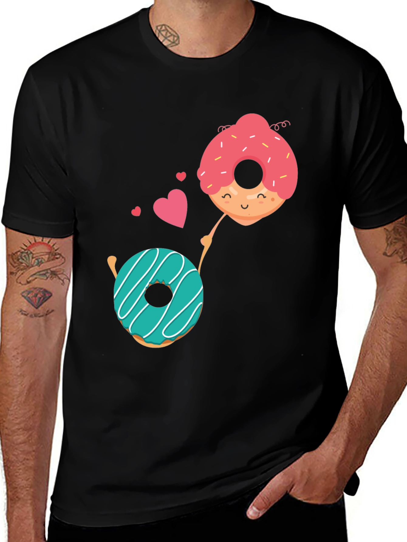 Variant 26 of Donut Love Graphic Tee - Sweet Couple Design