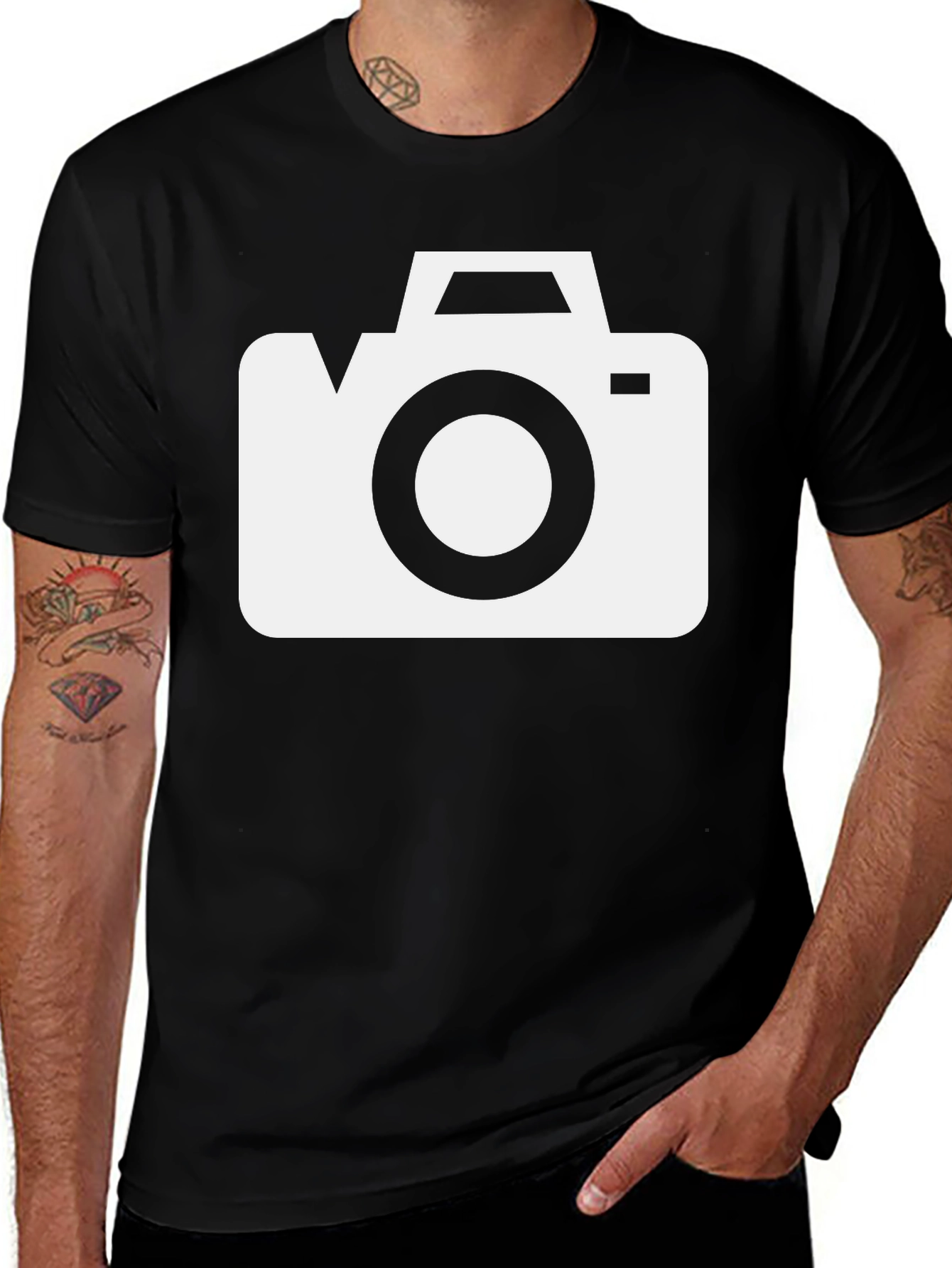 Variant 26 of Camera Graphic Black T-Shirt