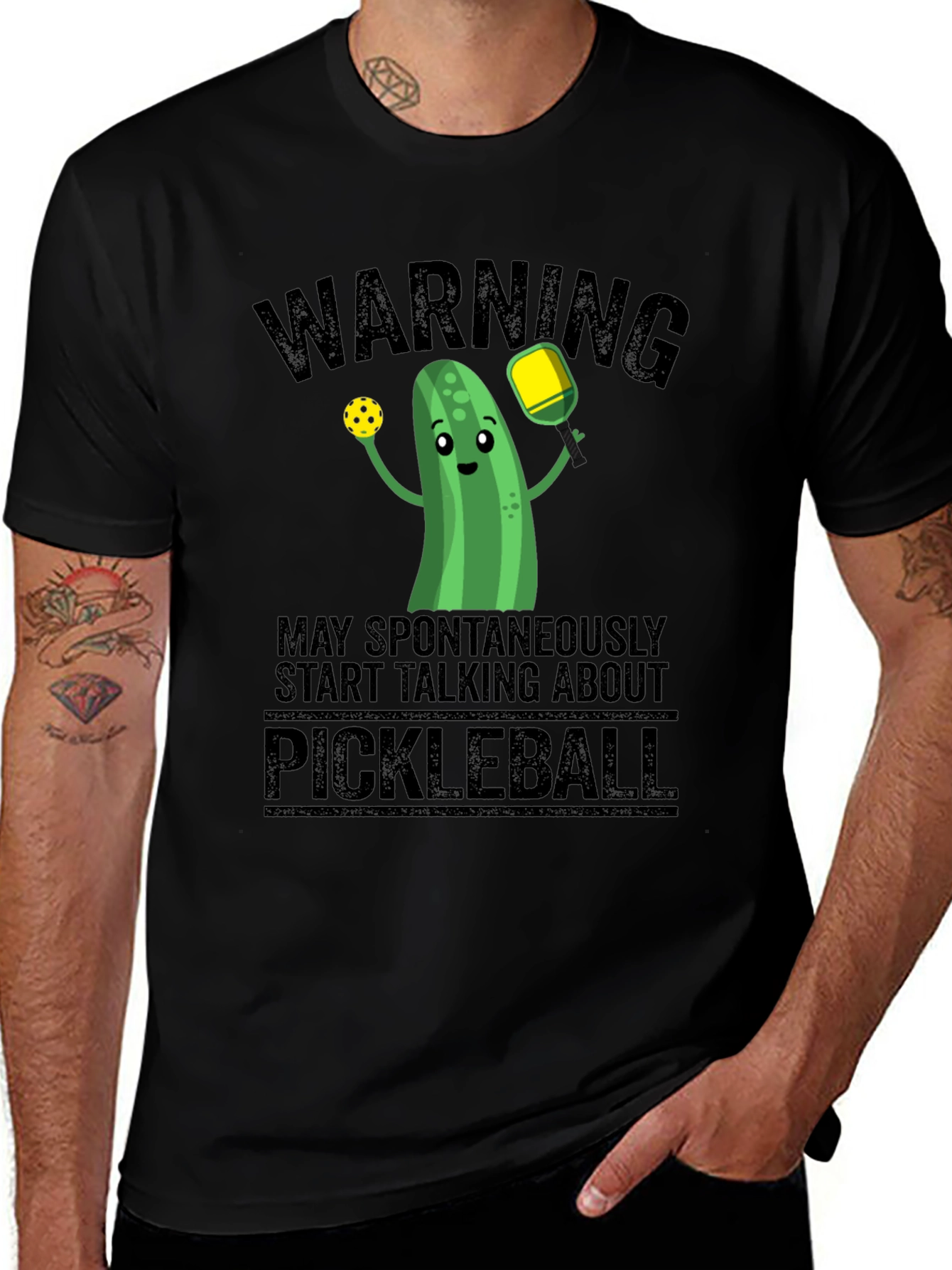 Variant 27 of Warning: May Spontaneously Talk Pickleball T-Shirt
