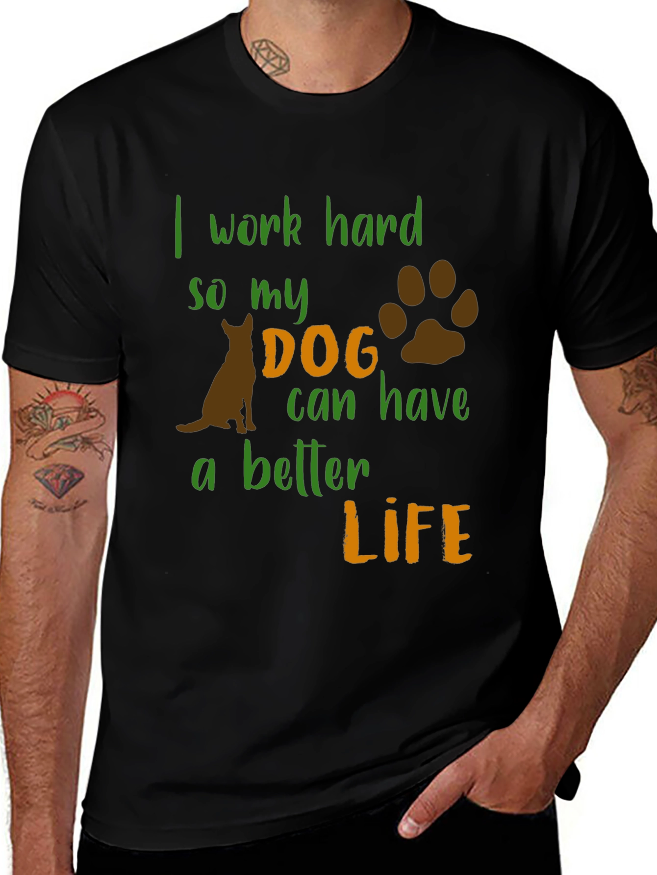 Variant 14 of Dog Lover Tee - I Work Hard For My Dog