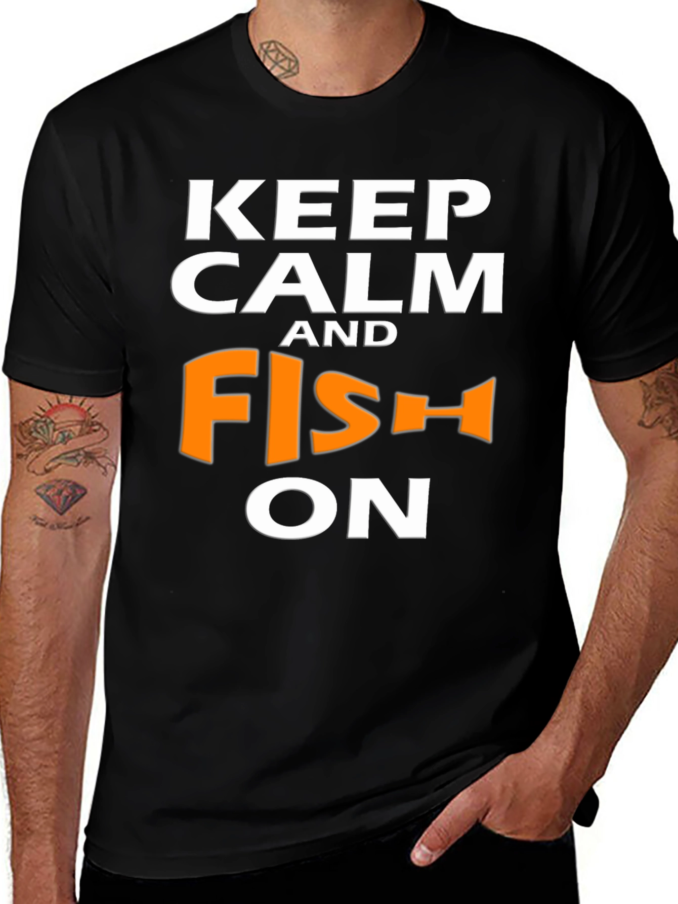 Variant 3 of Keep Calm and Fish On T-Shirt